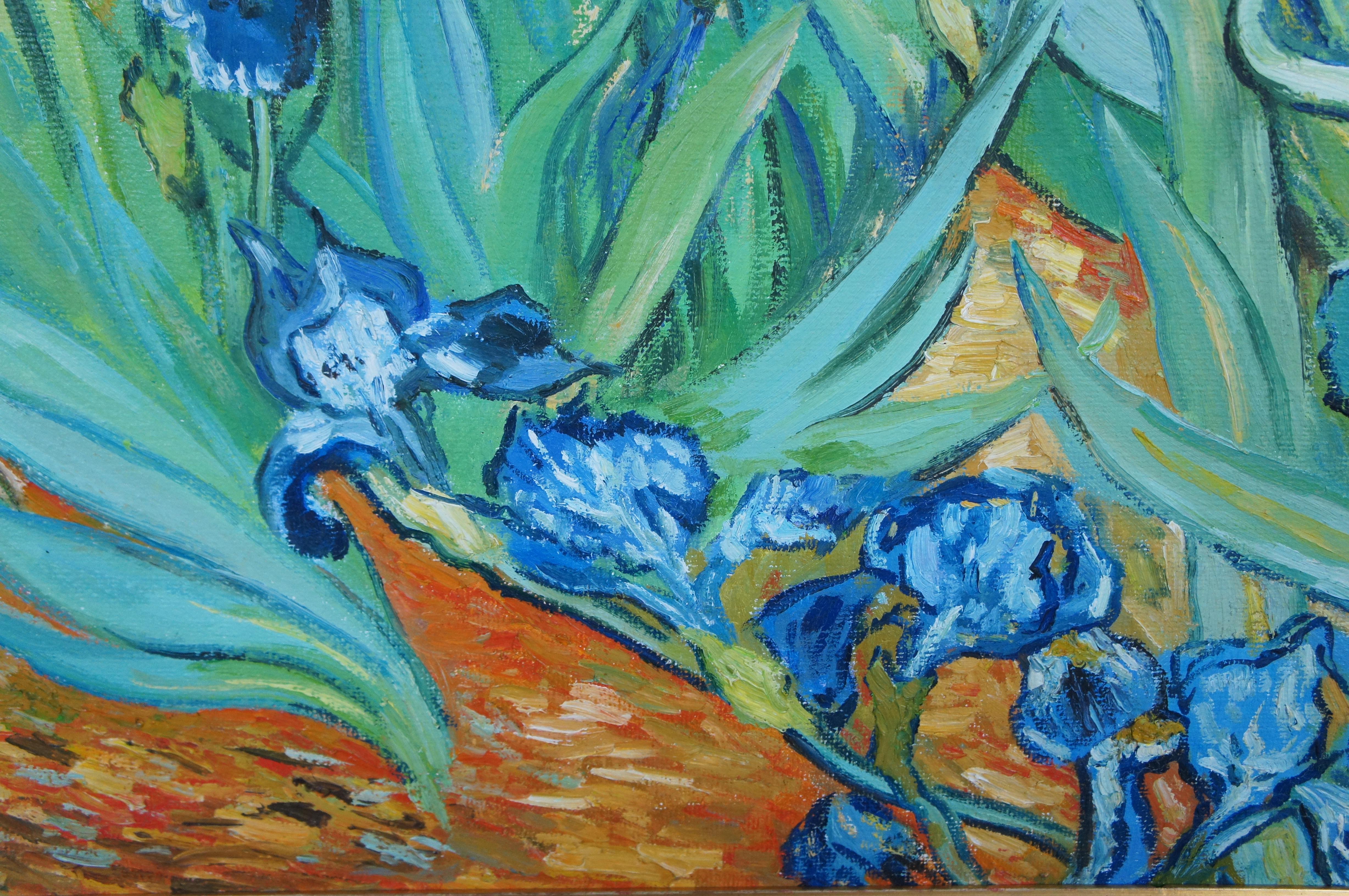 Irises Impressionist Oil Painting Contemporary School After Vincent Van Gogh 47