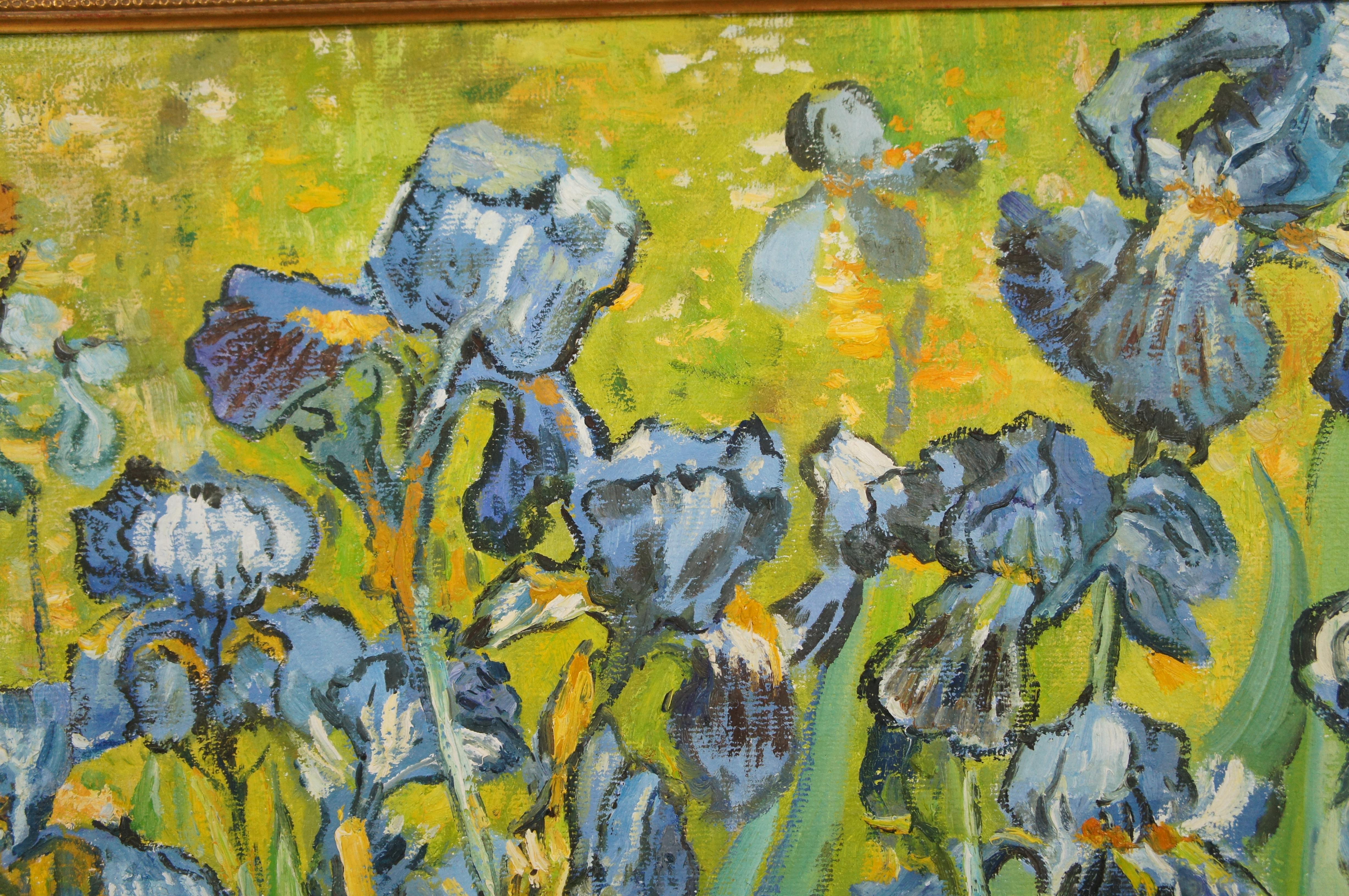 Irises Impressionist Oil Painting Contemporary School After Vincent Van Gogh 47
