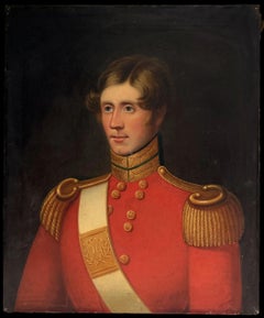 Fine 1830's Irish Portrait of an officer 94th Regiment of Foot Oil Painting