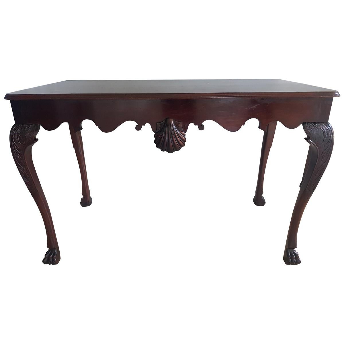 Irish 19th Century Finely Carved Mahogany Side Table Attributed to James Hicks For Sale