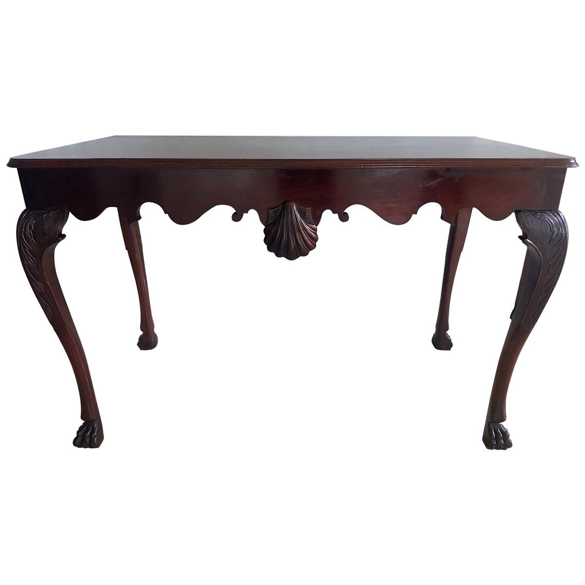 Irish 19th Century Finely Carved Mahogany Side Table Attributed to James Hicks For Sale