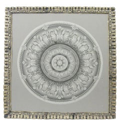 Pintura irlandesa con molduras geométricas grises del siglo XIX con molduras históricas irlandesas