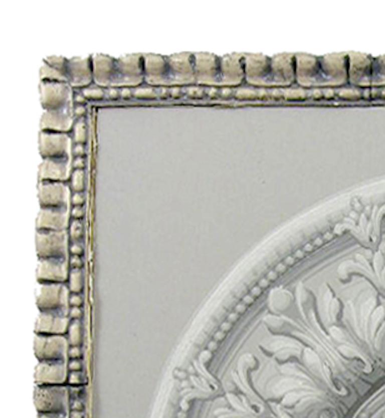 Aubusson Irish 19th Century Grey Geometric Molding Painting with Historical Irish Molding For Sale