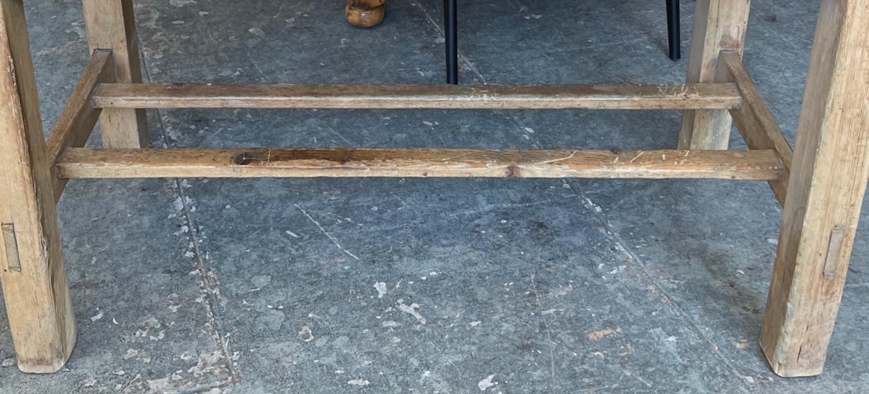 Irish 19th Century Pine Breakfast Table or Desk with One Center Drawer 6