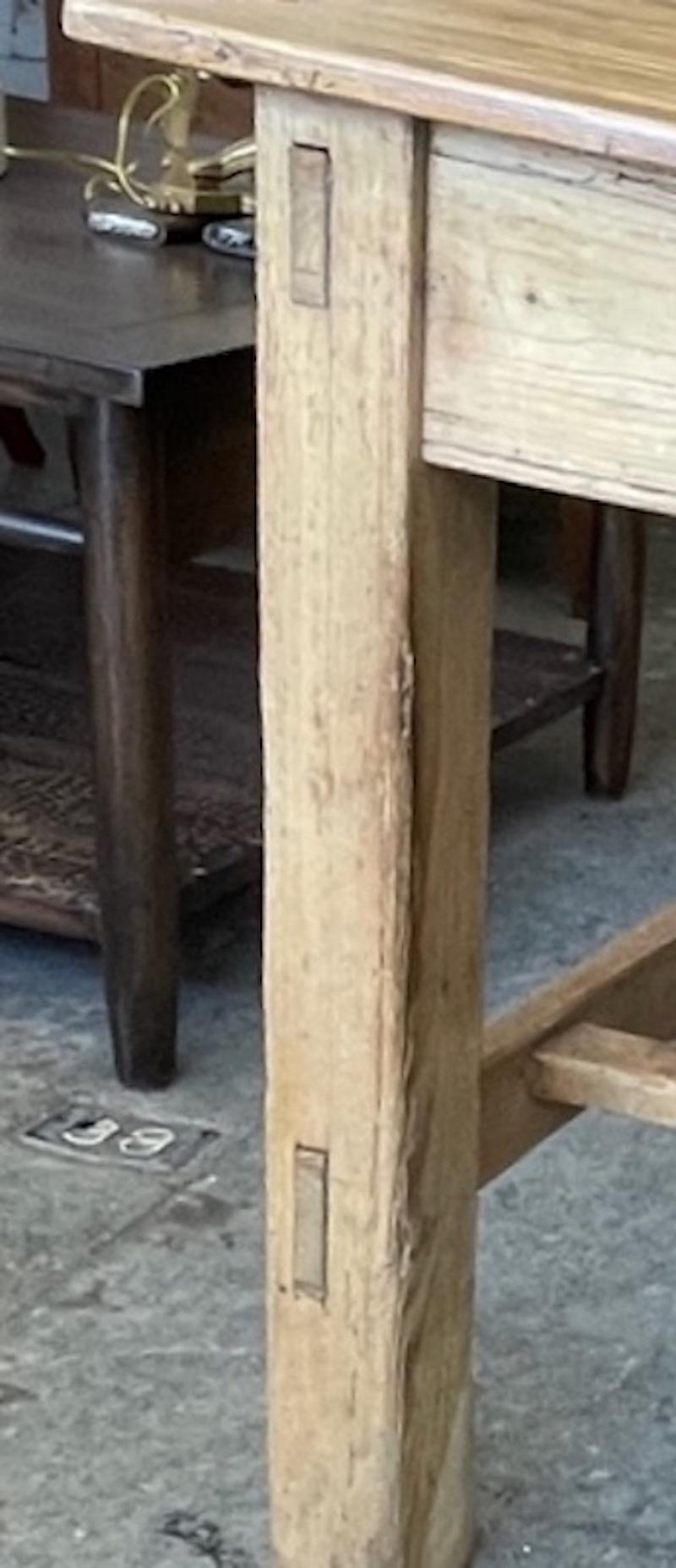 Irish 19th Century Pine Breakfast Table or Desk with One Center Drawer 15