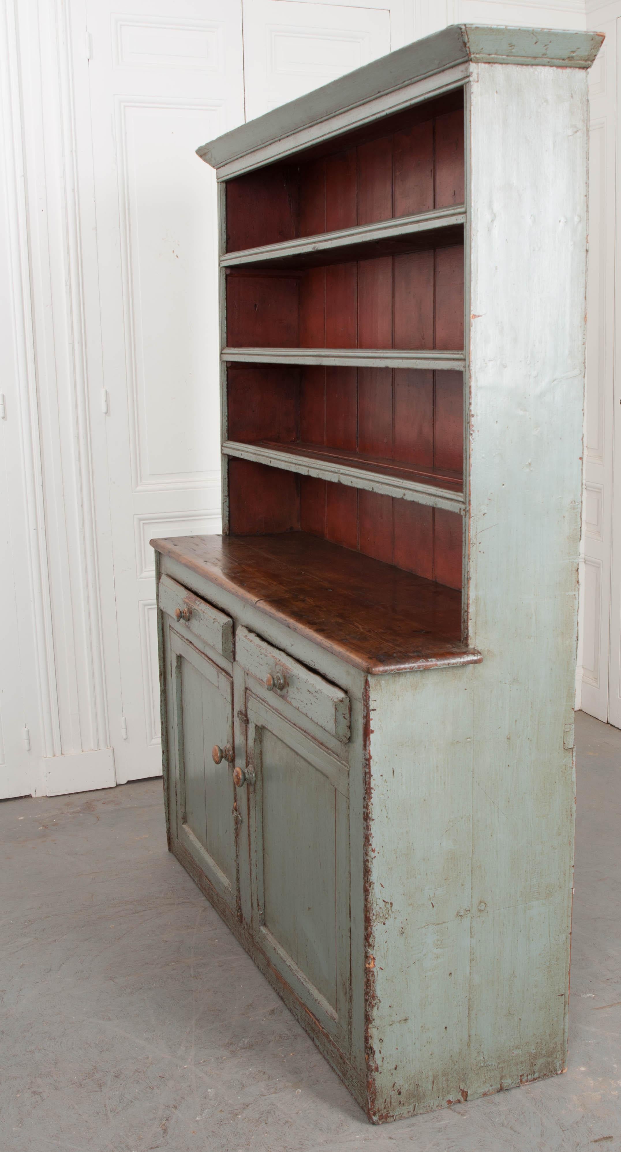 Irish 19th Century Polychrome Pine Pot Board Dresser 8