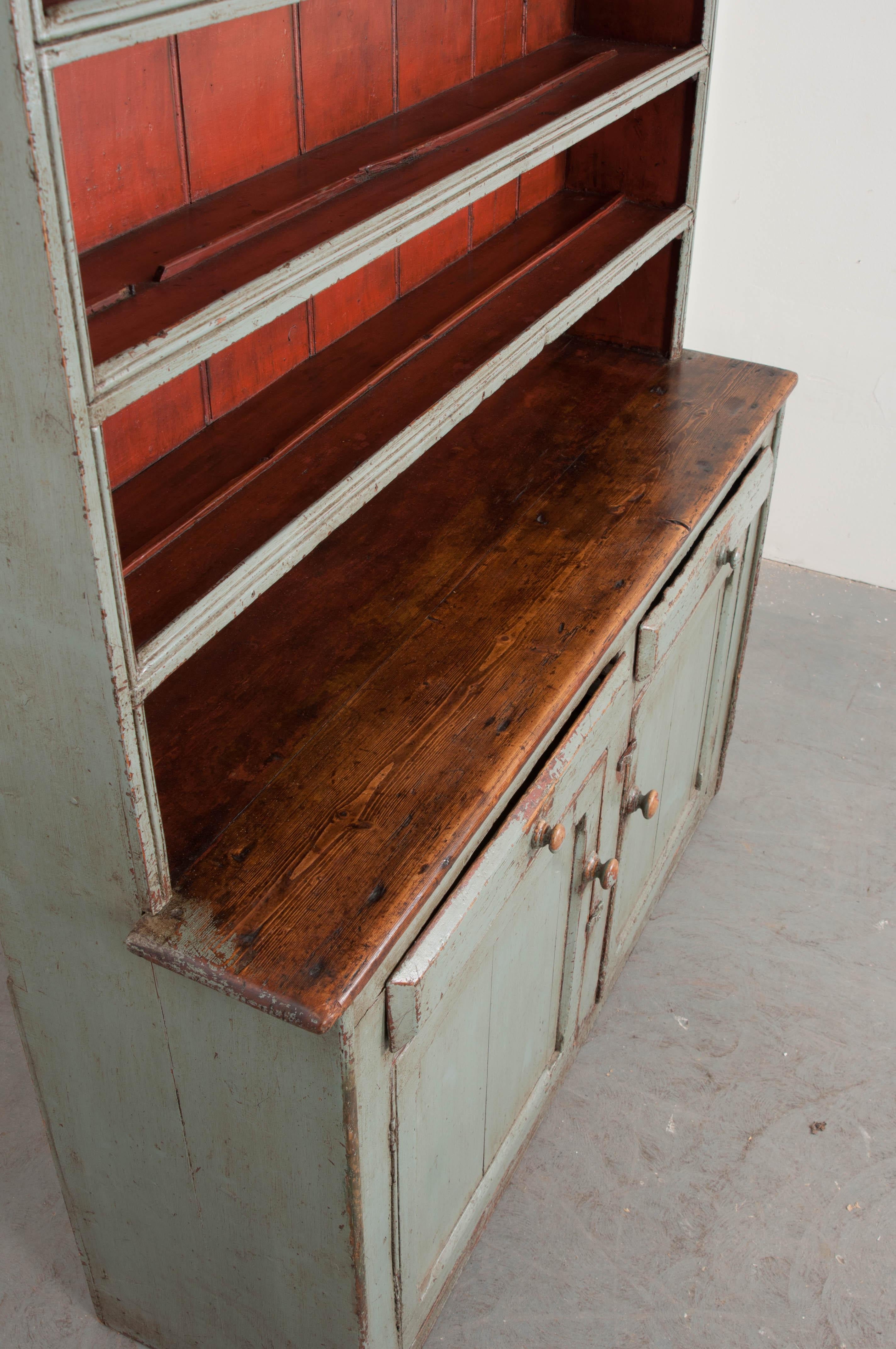 Irish 19th Century Polychrome Pine Pot Board Dresser 4