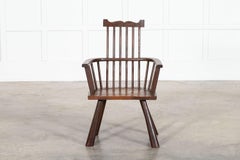 Irish 19thC Vernacular Oak & Elm Famine Chair