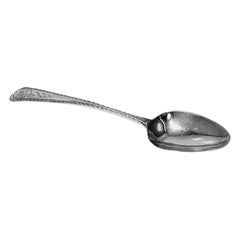 Irish Antique Silver Bright cut Celtic point Dessert Spoon Dublin C.1785