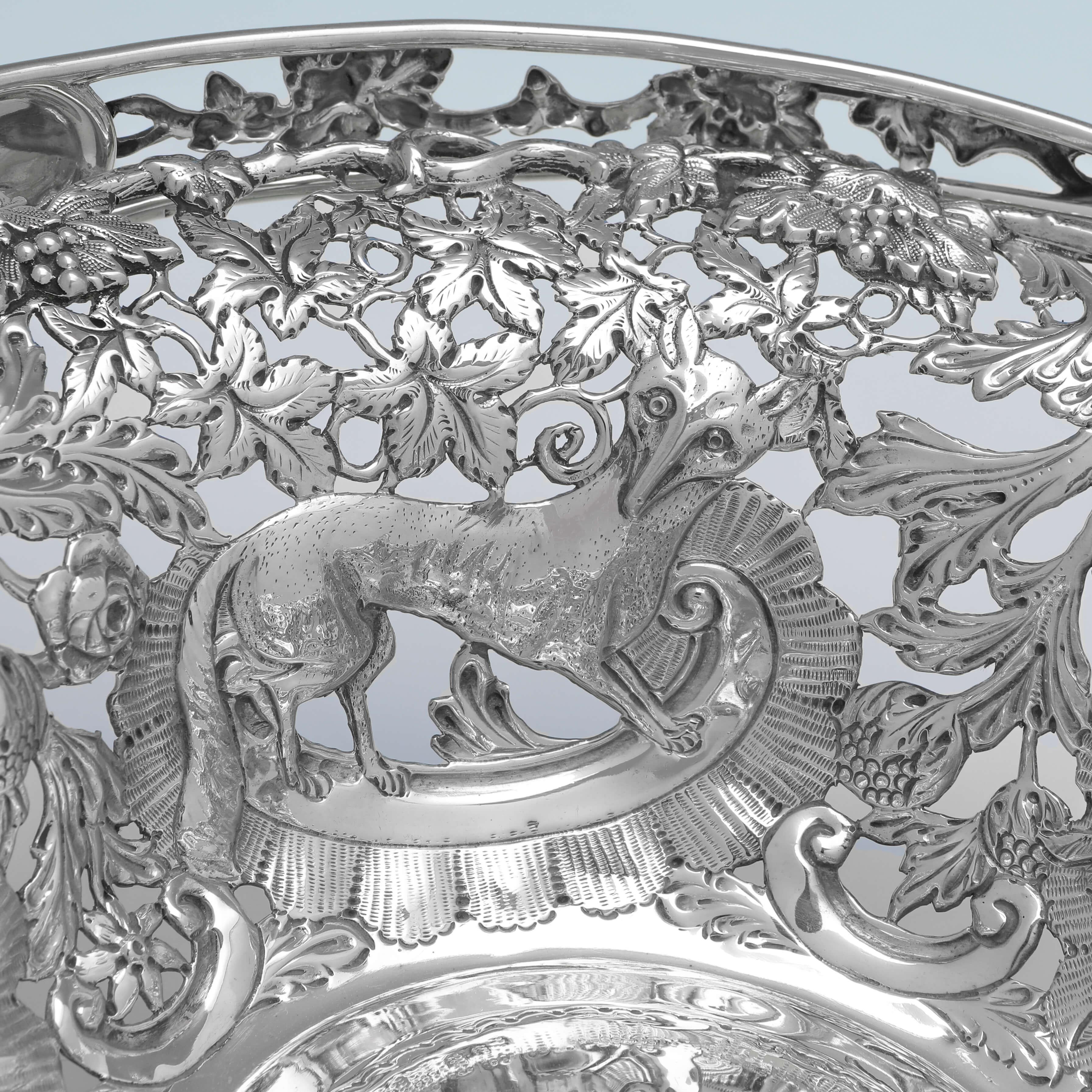Cesta irlandesa antigua de plata de ley - Hallmarked Dublín 1911 principios del siglo XX en venta