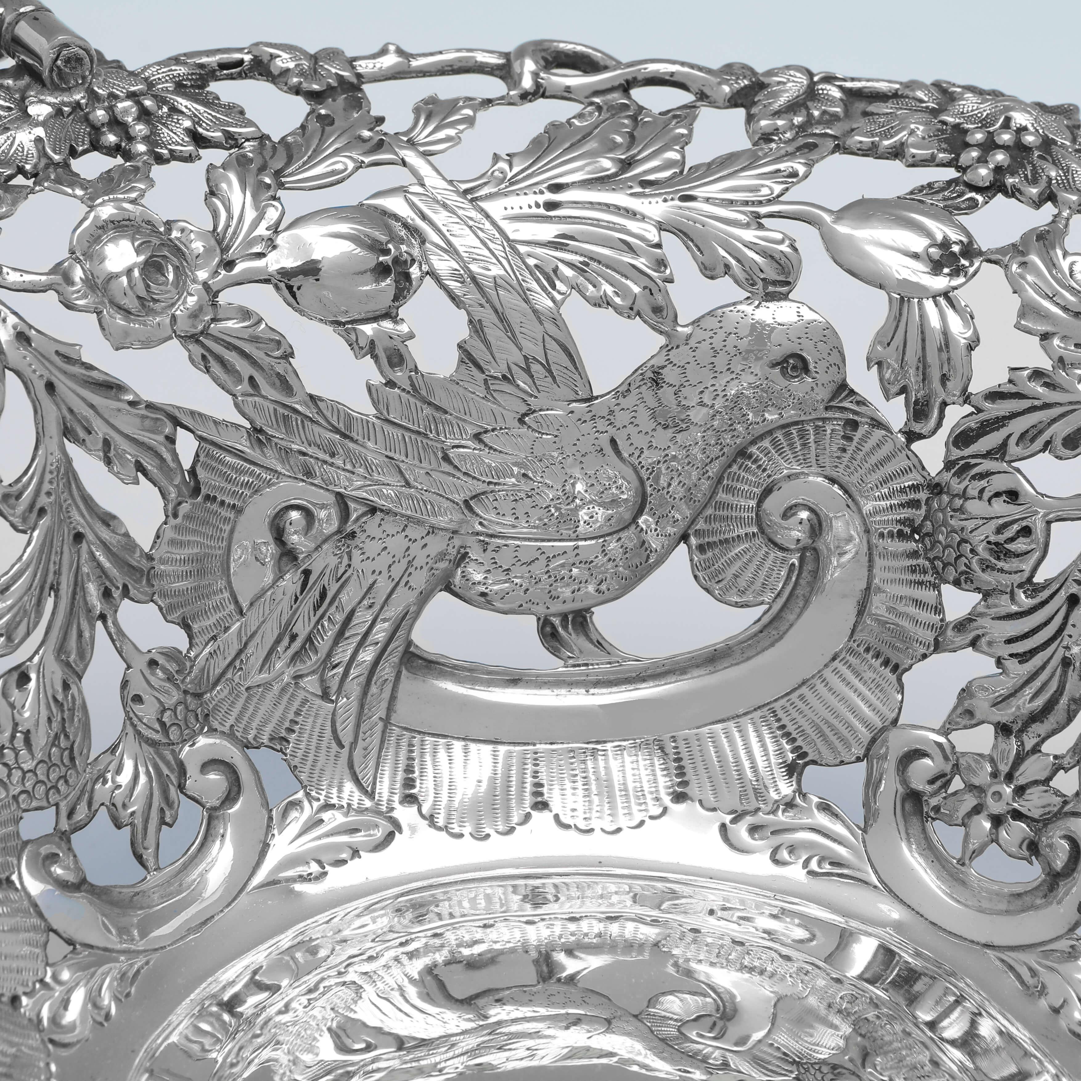 Cesta irlandesa antigua de plata de ley - Hallmarked Dublín 1911 Plata esterlina en venta