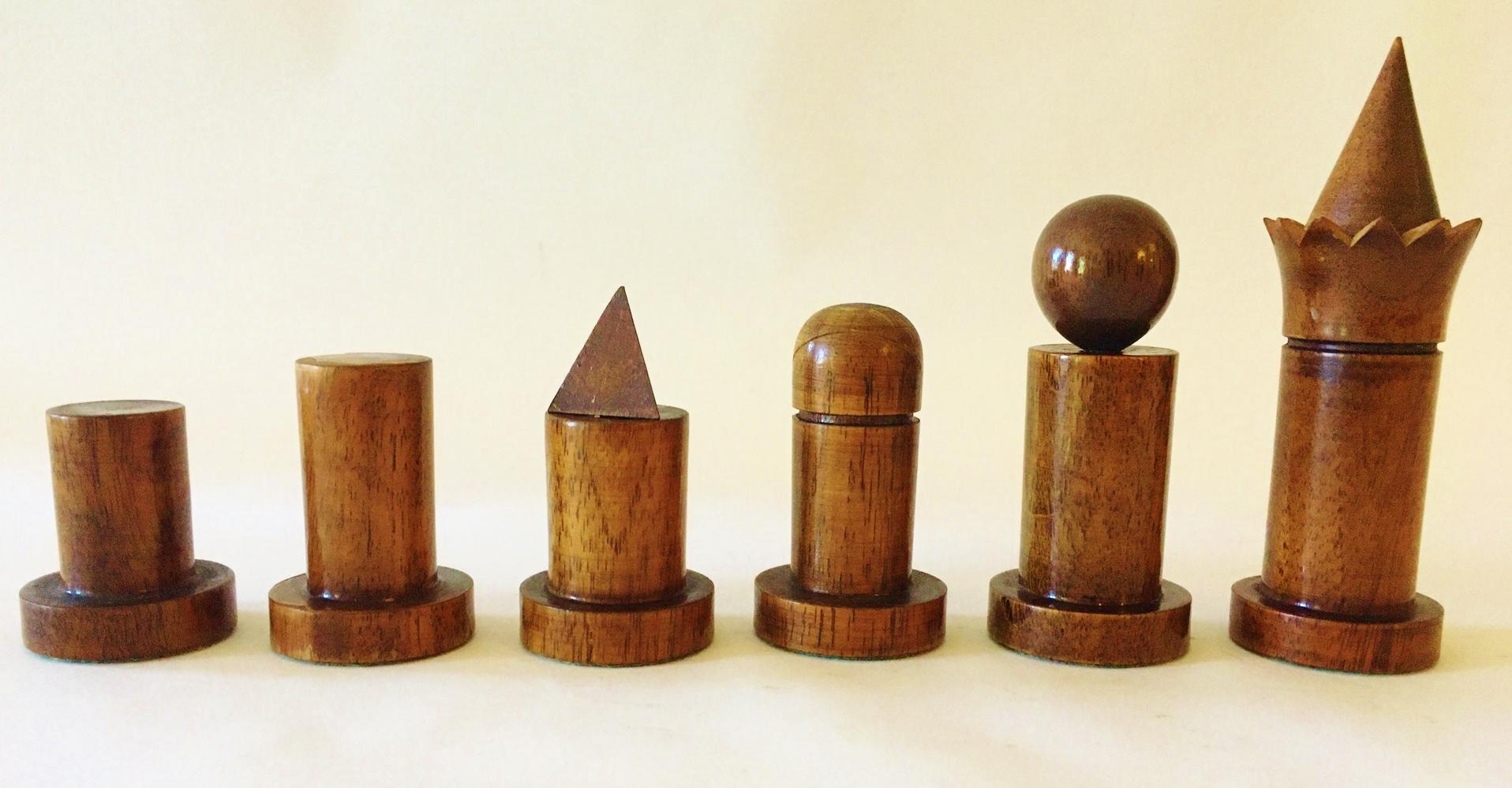 geometric chess pieces