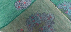 Irish Arts & Crafts Vintage Forest Green Rug By C.F.A. Voysey (Fragment)