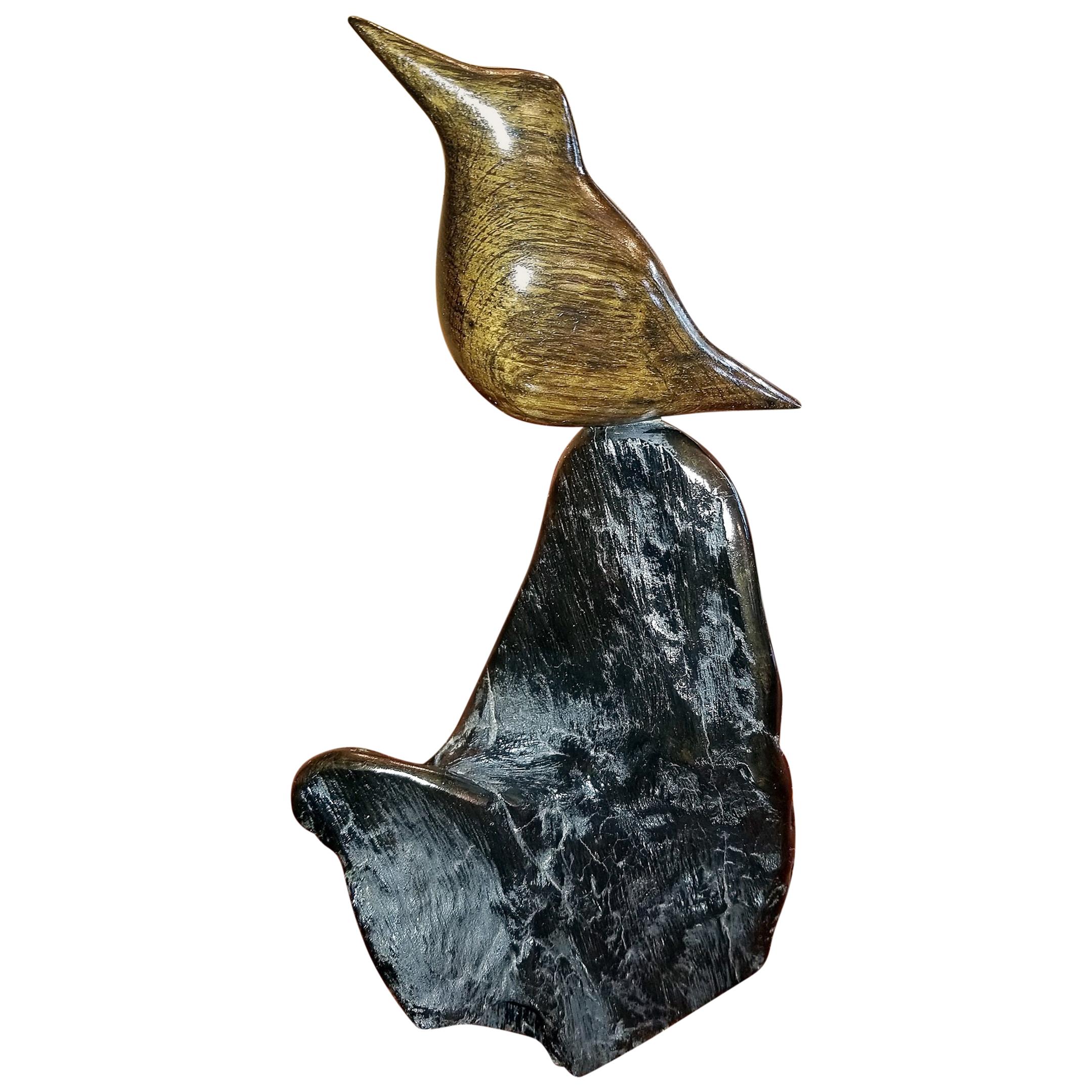 Irish Bog Oak Bird Sculpture