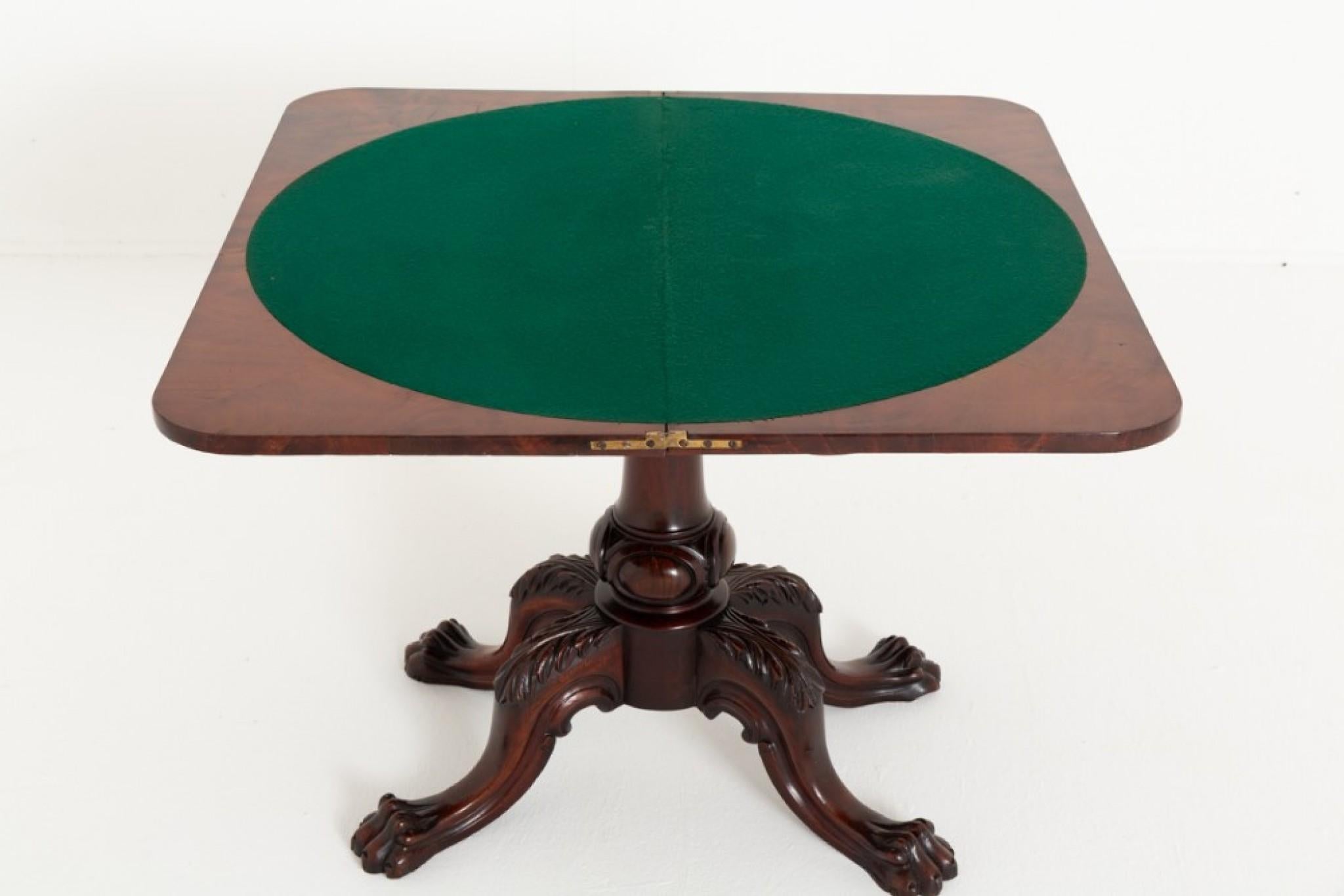 Irish Card Table Mahogany Games 1860 For Sale 2