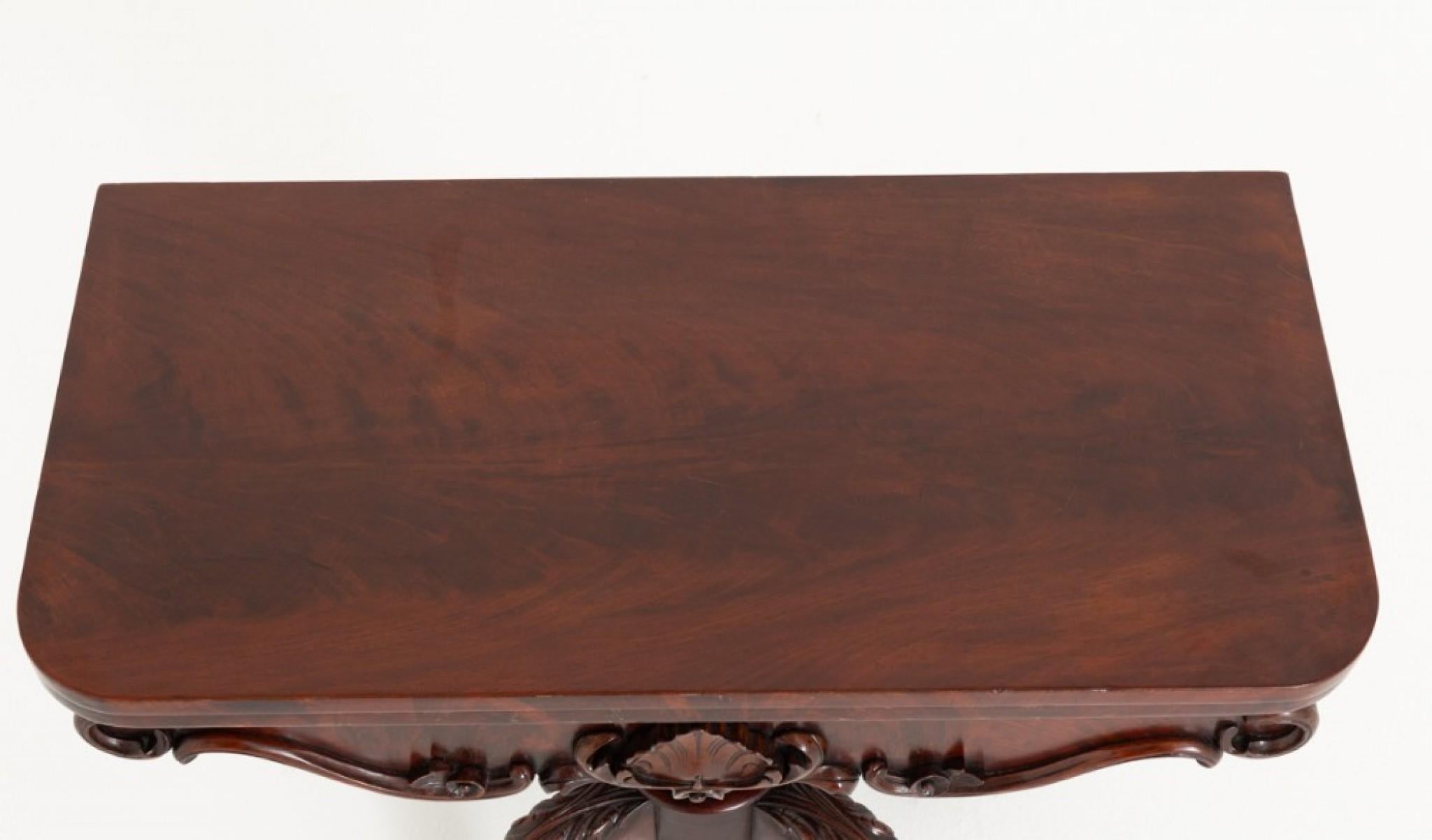 Irish Card Table Mahogany Games 1860 For Sale 3