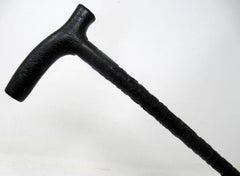 Irish Carved Bog Oakwood Walking Stick Cane Shamrock Killarney Dublin Ireland