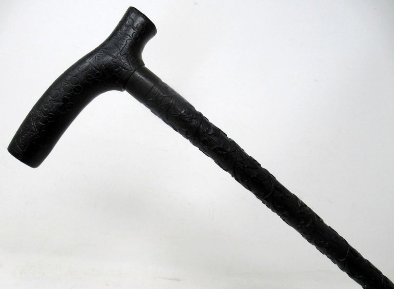 Canne de marche irlandaise en bois de chêne sculpté Shamrock Killarney