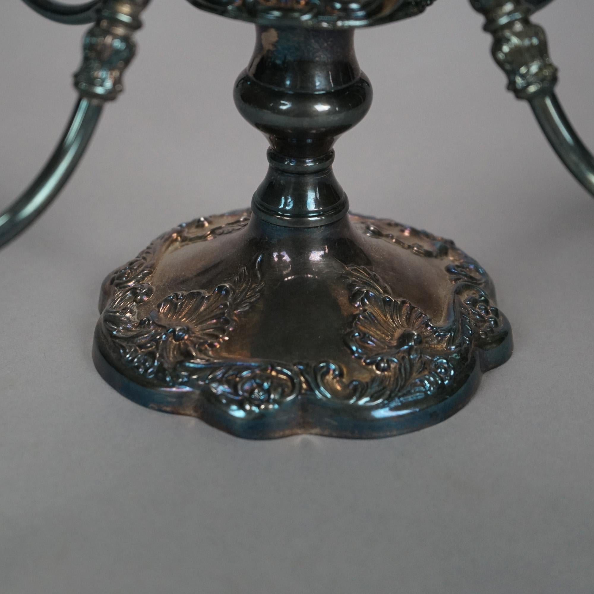 Irish Cavan Innisfree Cut Lead Crystal & Sheffield Silver Plate Épergne 20th C 8