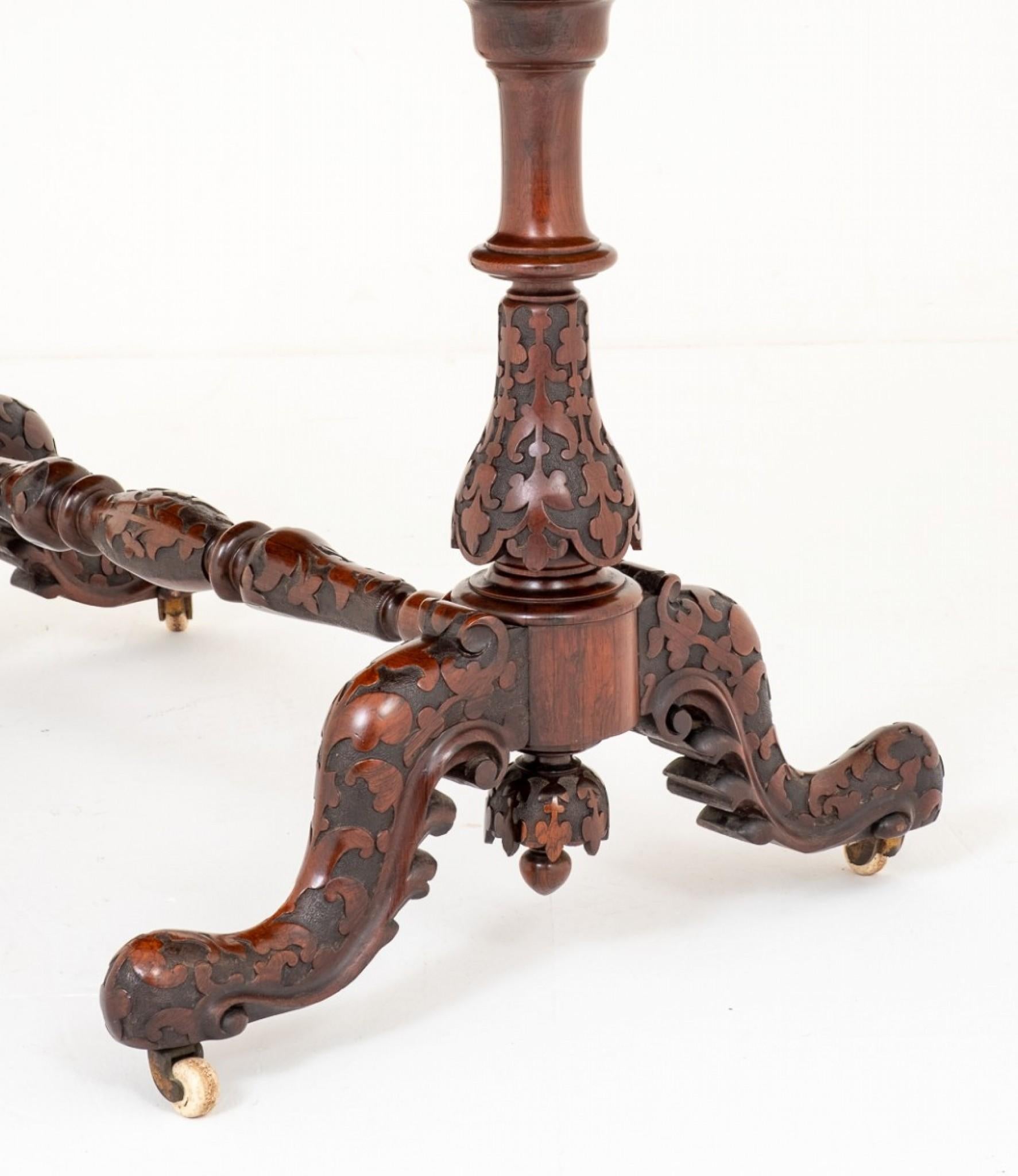 Table centrale irlandaise en bois de rose ancien, vers 1860 en vente 1
