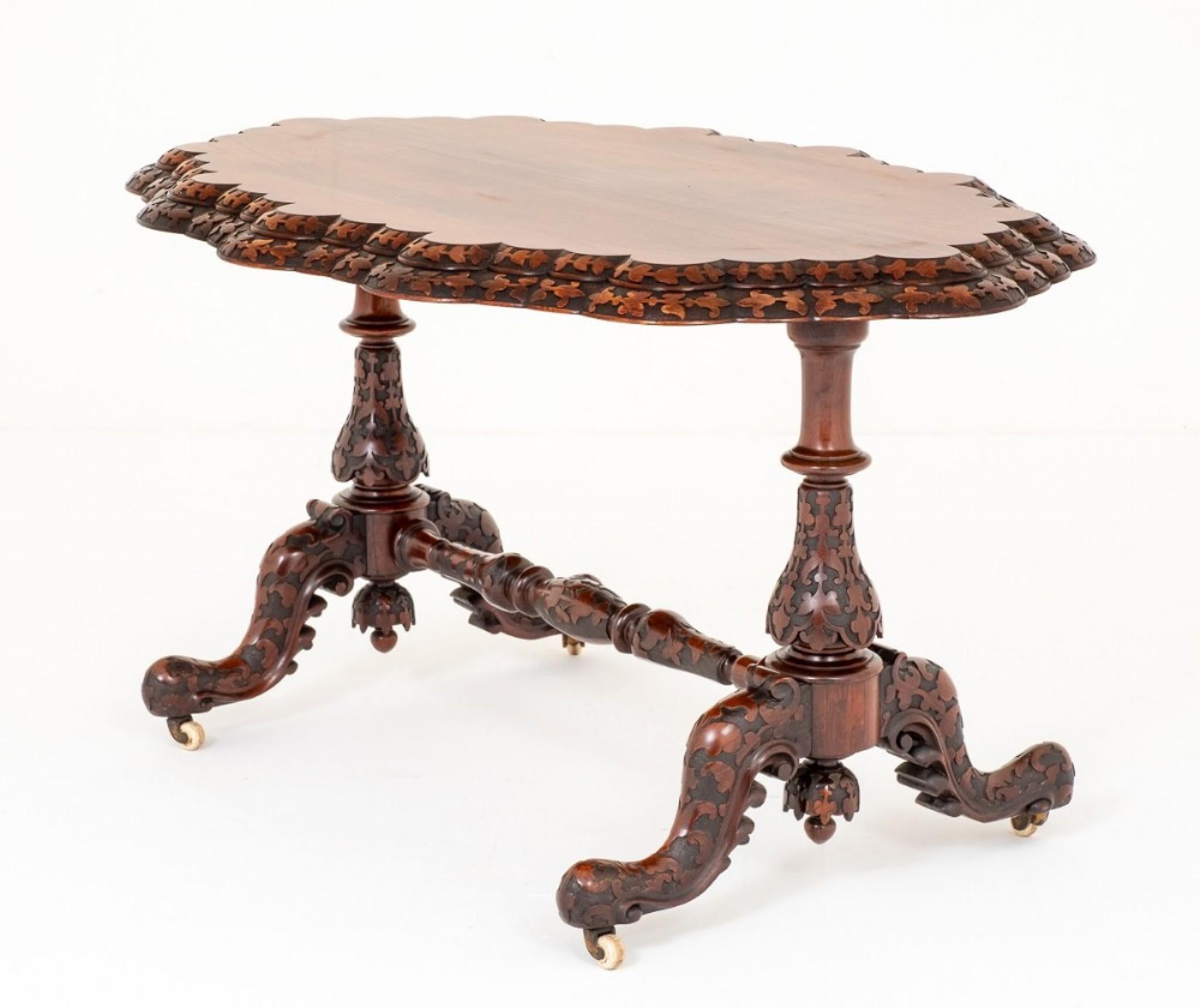Table centrale irlandaise en bois de rose ancien, vers 1860 en vente 3