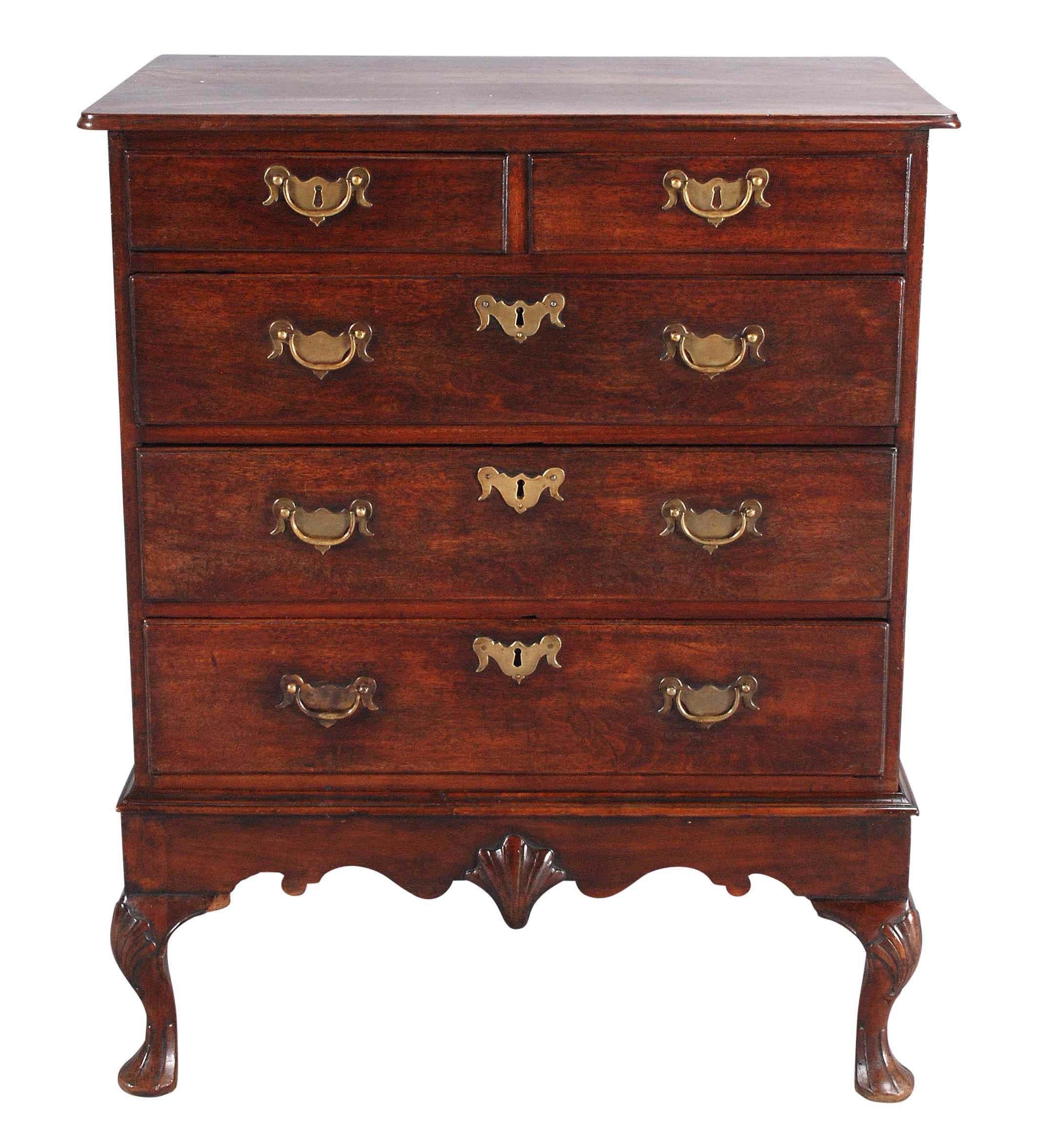 18th Century Irish Chest on Stand in Solid Walnut For Sale