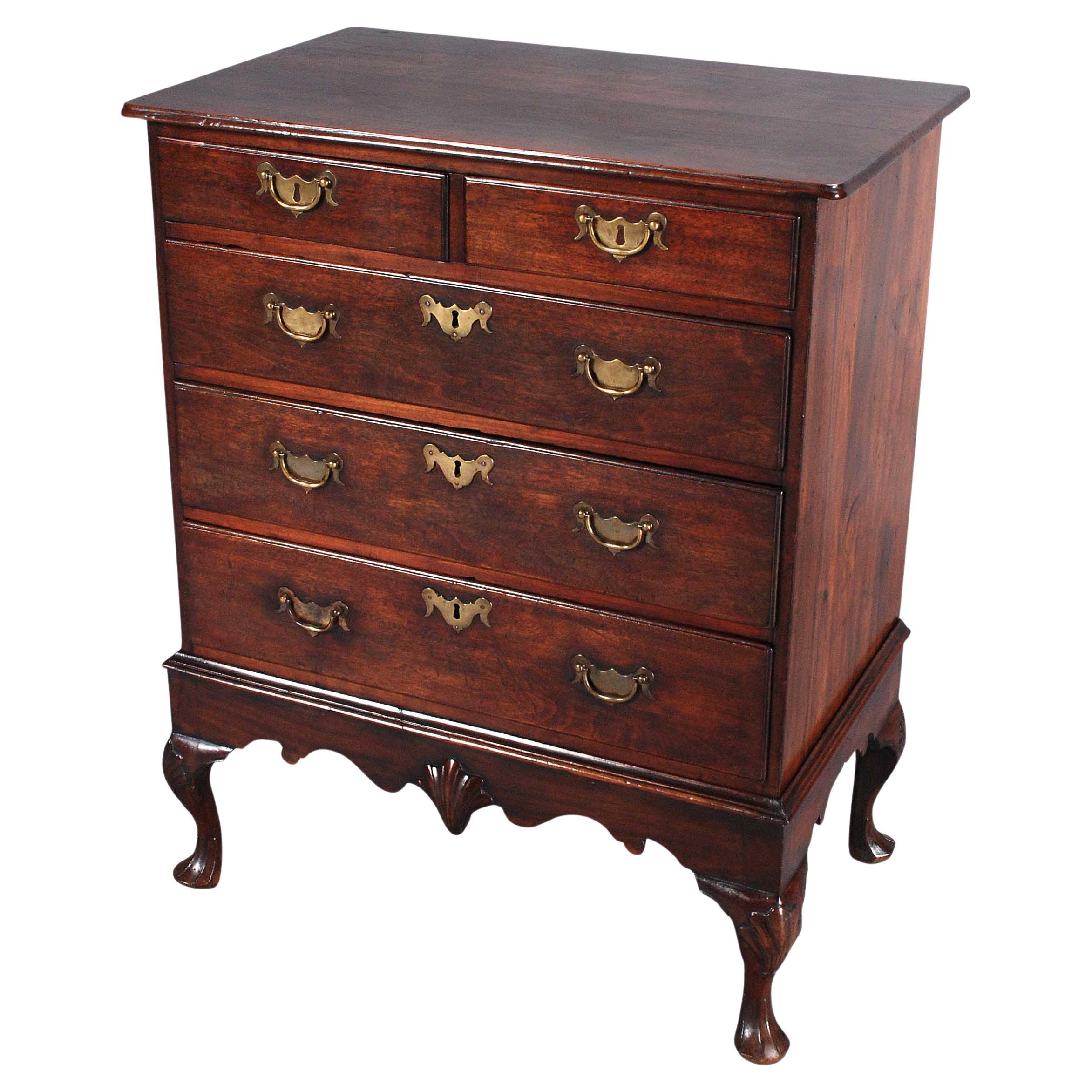 Irish Chest on Stand in Solid Walnut For Sale
