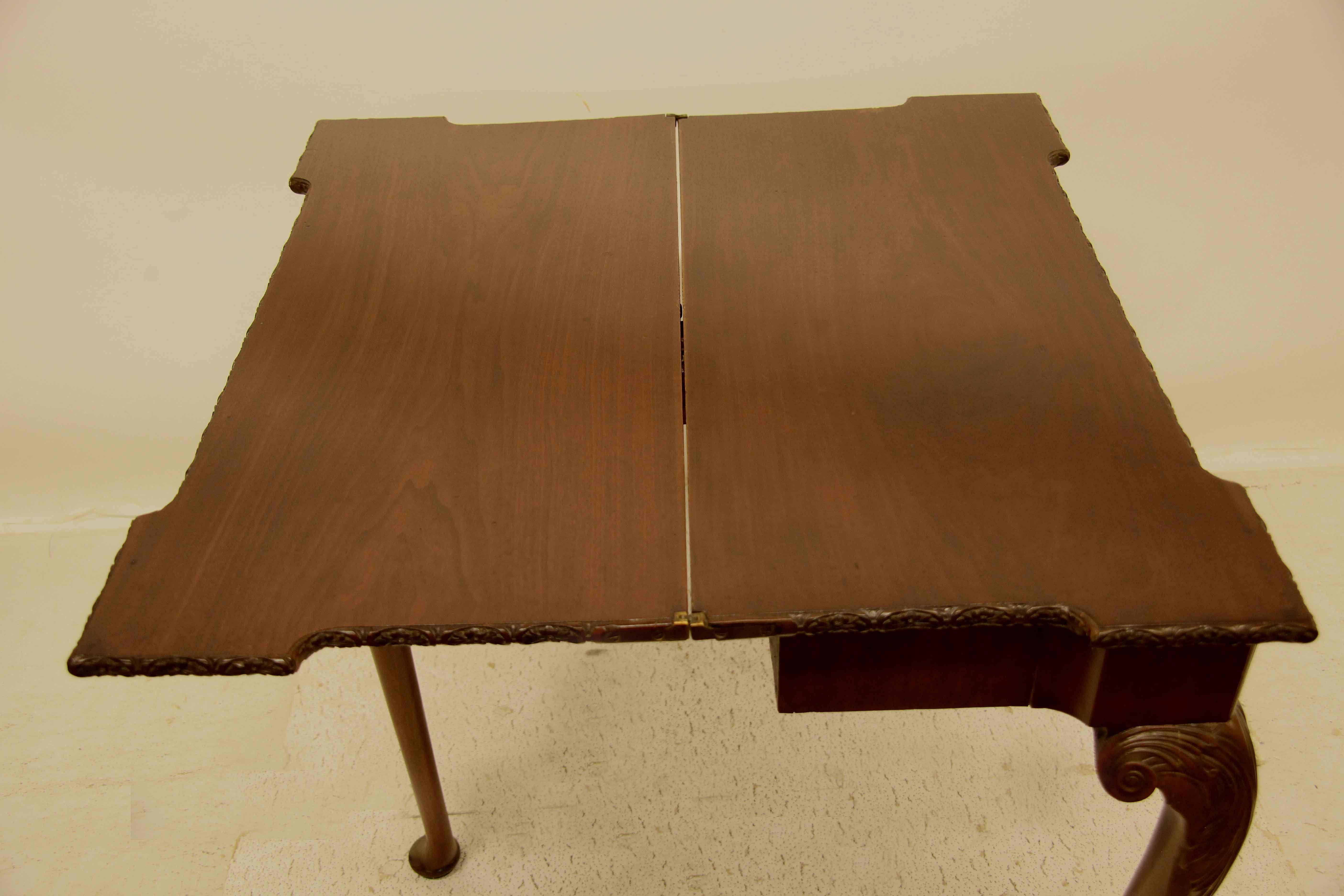 Irish Chippendale Game Table For Sale 4