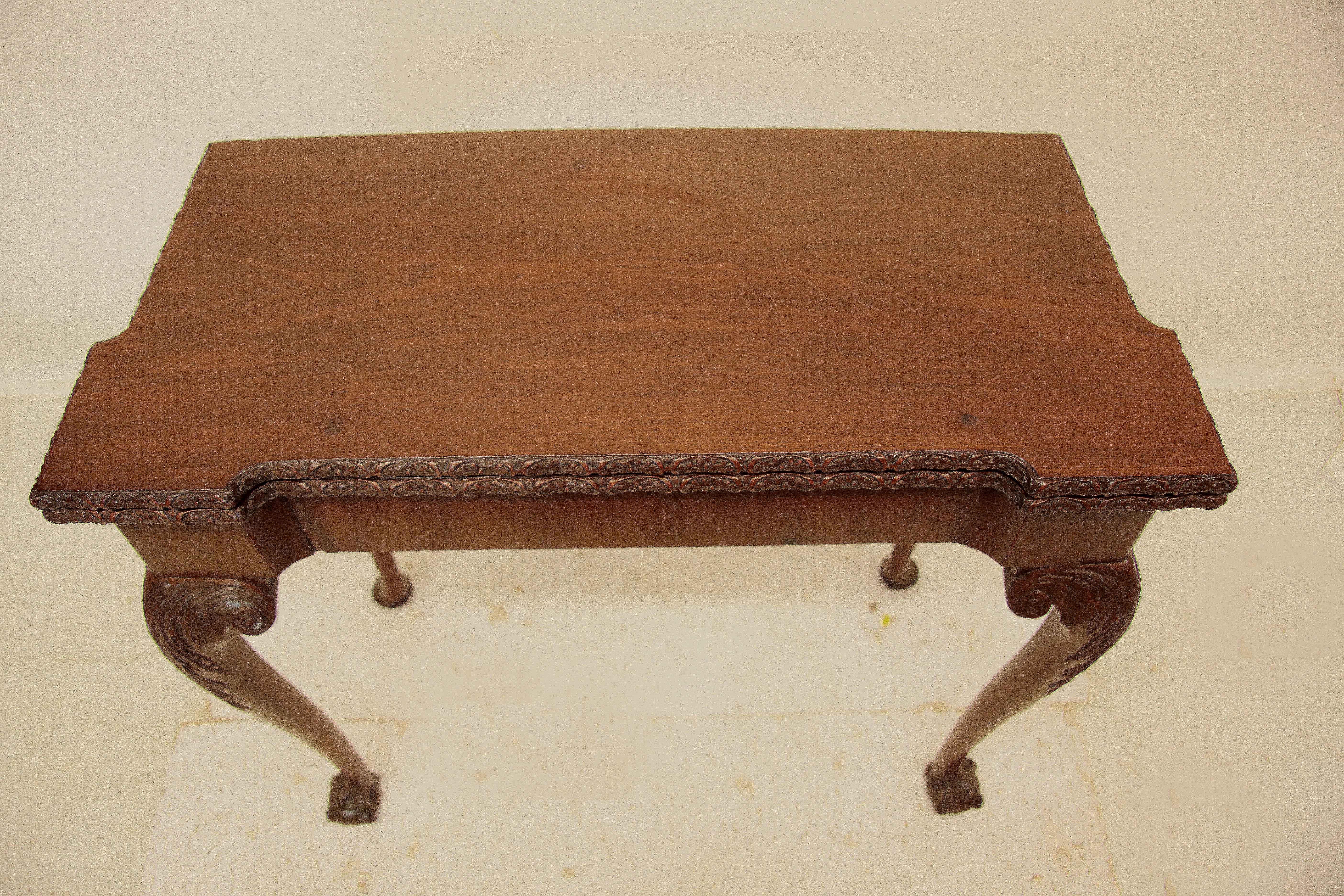 Irish Chippendale Game Table In Good Condition For Sale In Wilson, NC