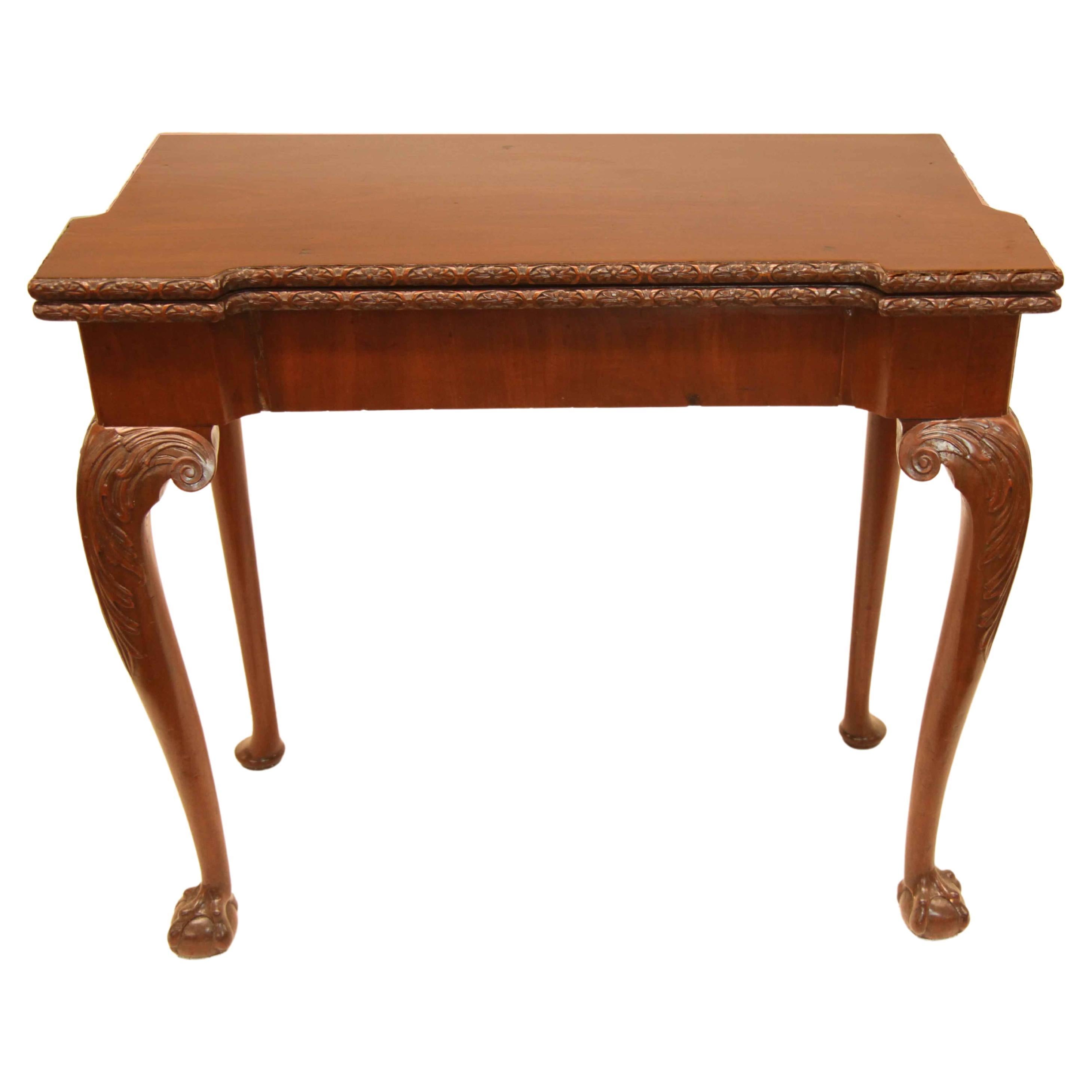 Irish Chippendale Game Table For Sale