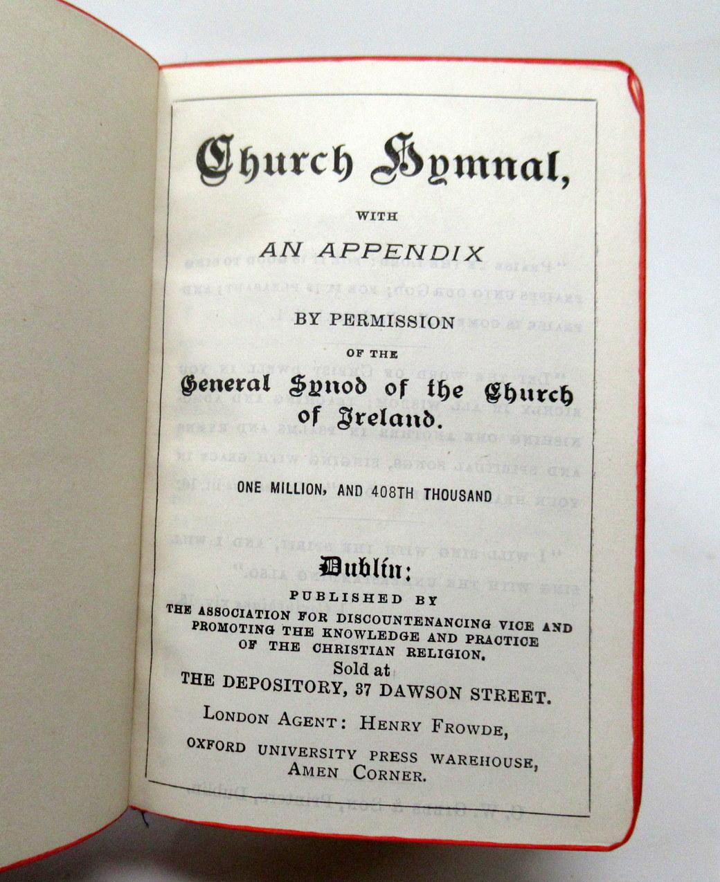Irish Church Hymnal Common Prayer Book Trinity College Dublin Queen Elizabeth I 2