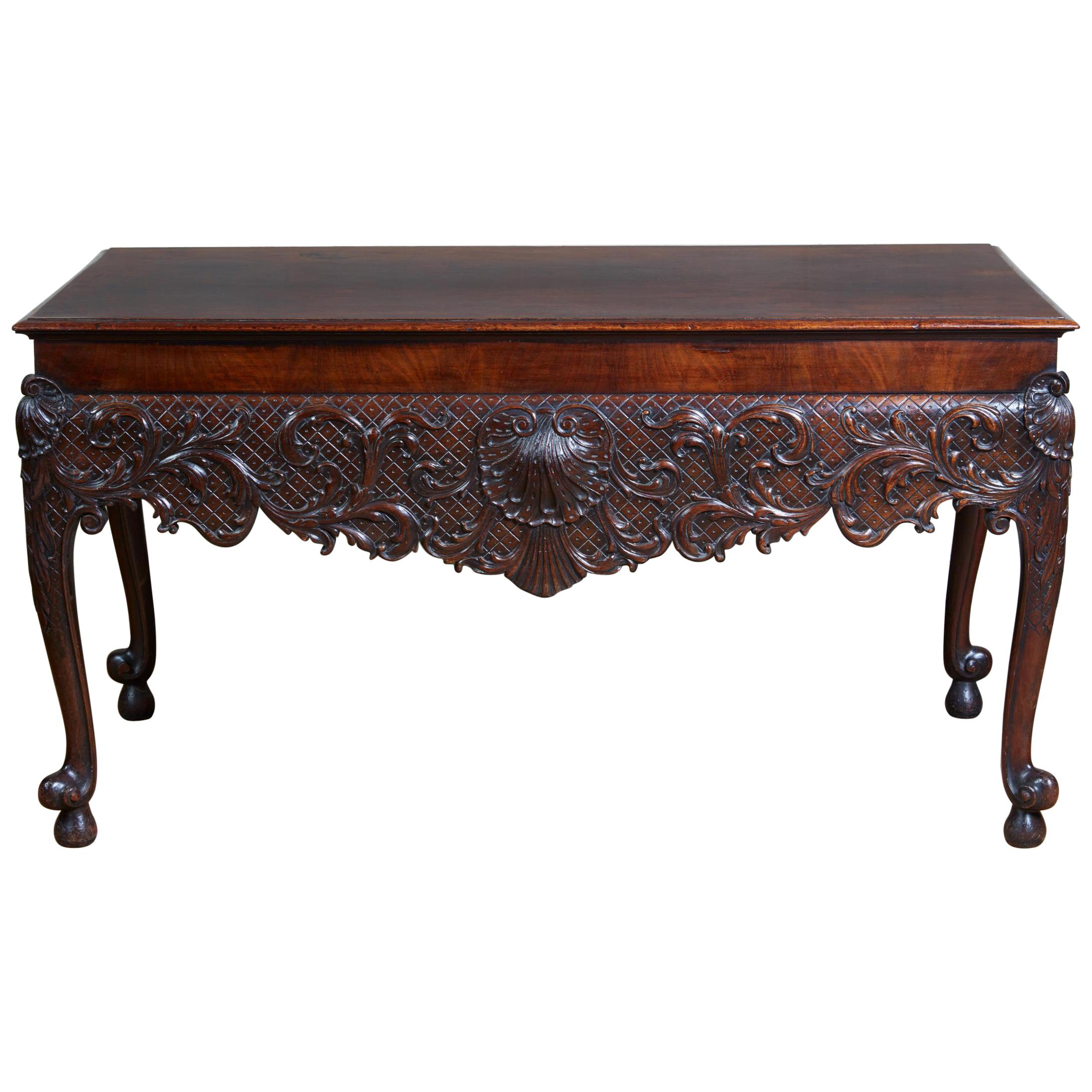Anglo Irish Rococo Giltwood Console Table For Sale at 1stDibs