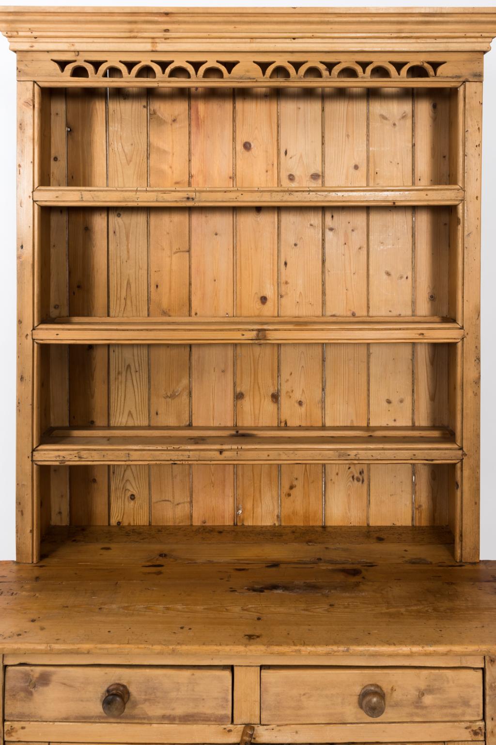 Carved Irish Cottage Pinewood Dresser
