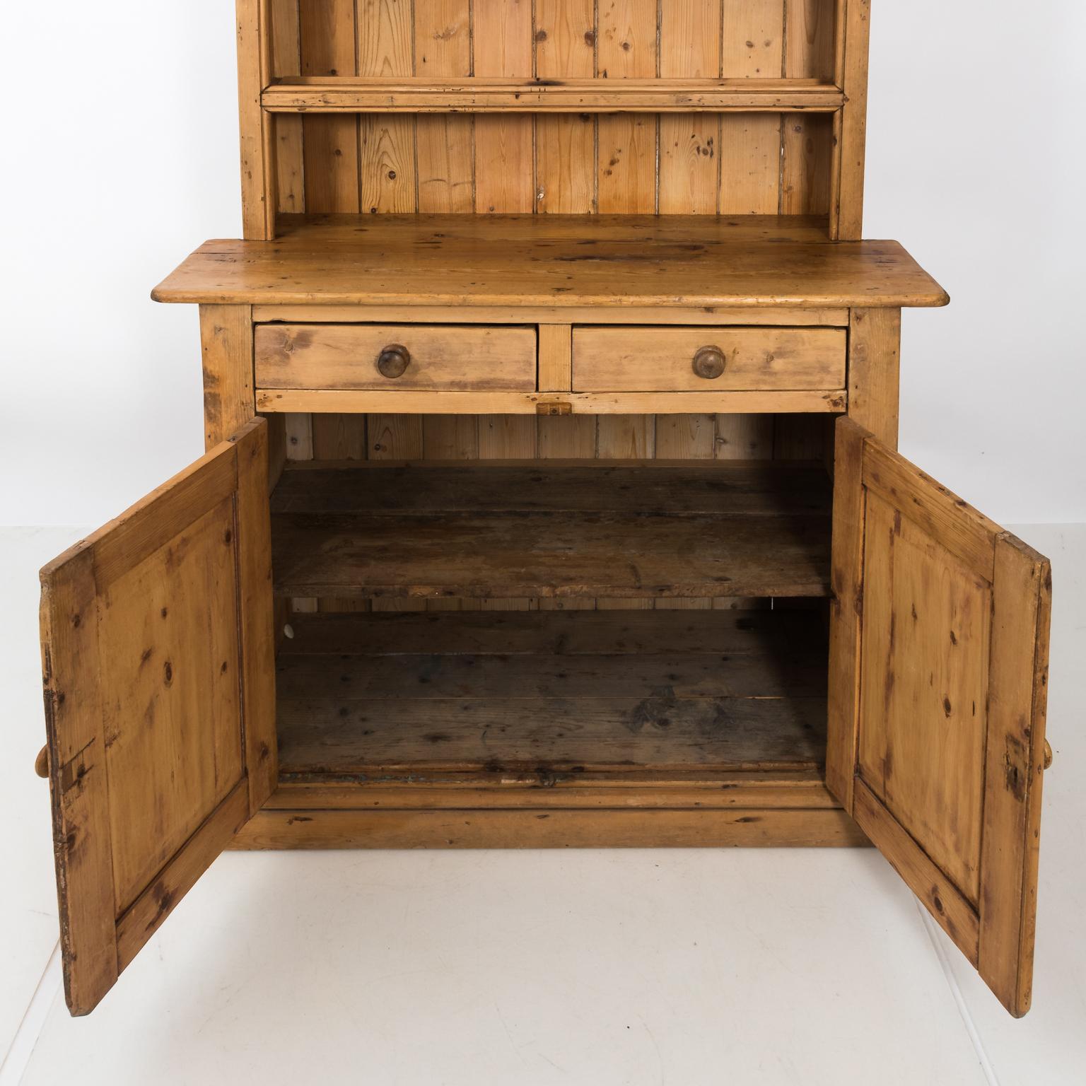 Late 19th Century Irish Cottage Pinewood Dresser