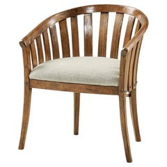 Irish Country Barrel Back Chair, Walnut