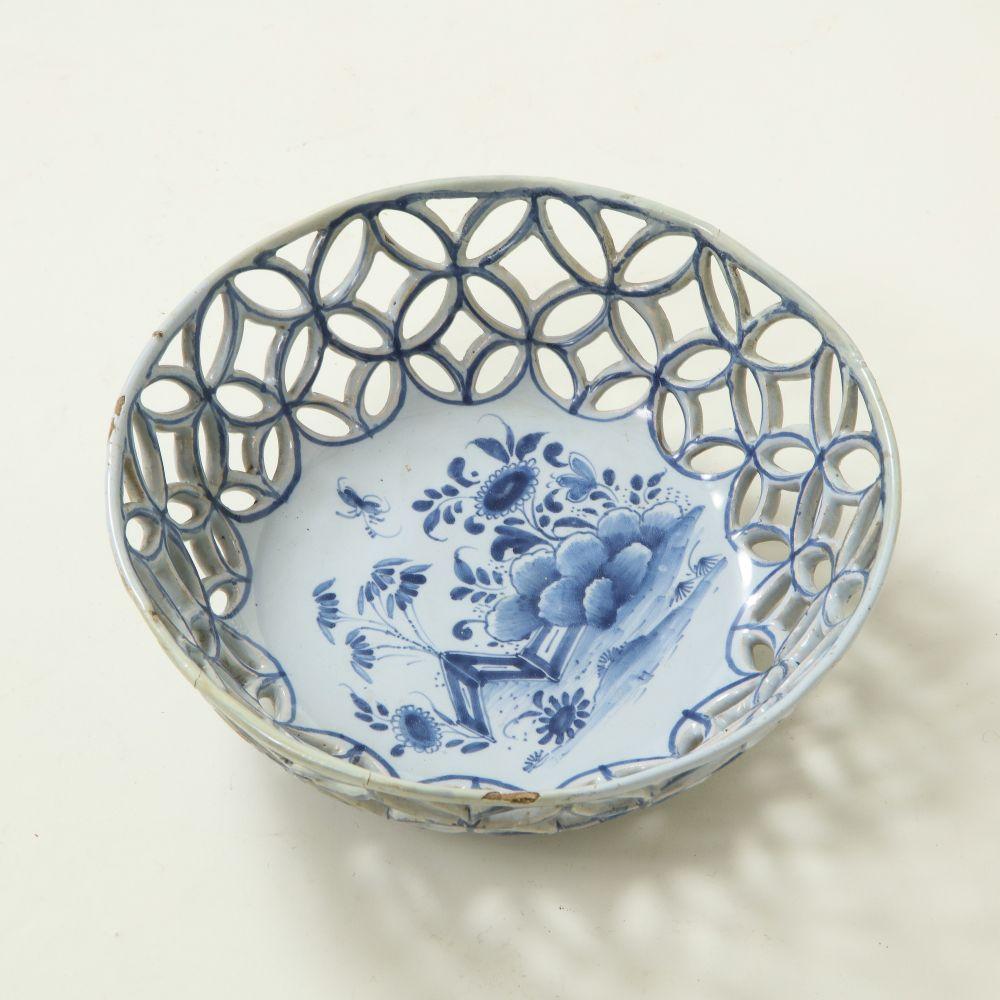 Irish Delft Porcelain Basket For Sale 6