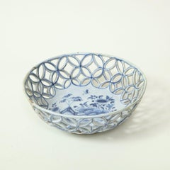 Irischer Delft Porzellankorb