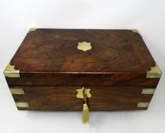 Coffret de voyage pour écrire en bois de ronce de noyer de l'époque géorgienne de Dublin
