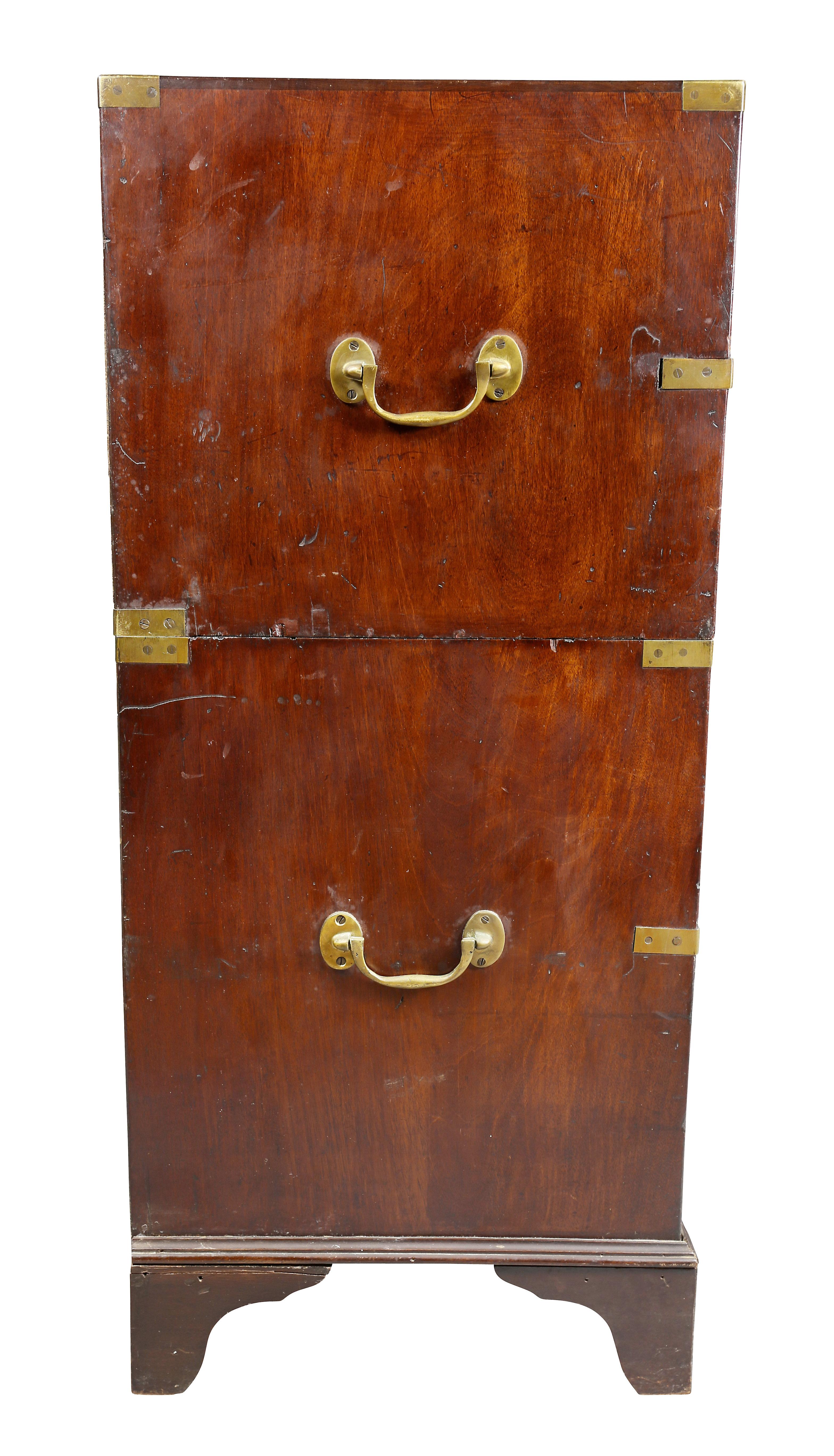 Irish Early Victorian Mahogany Campaign Chest by Ross and Company, Dublin 1