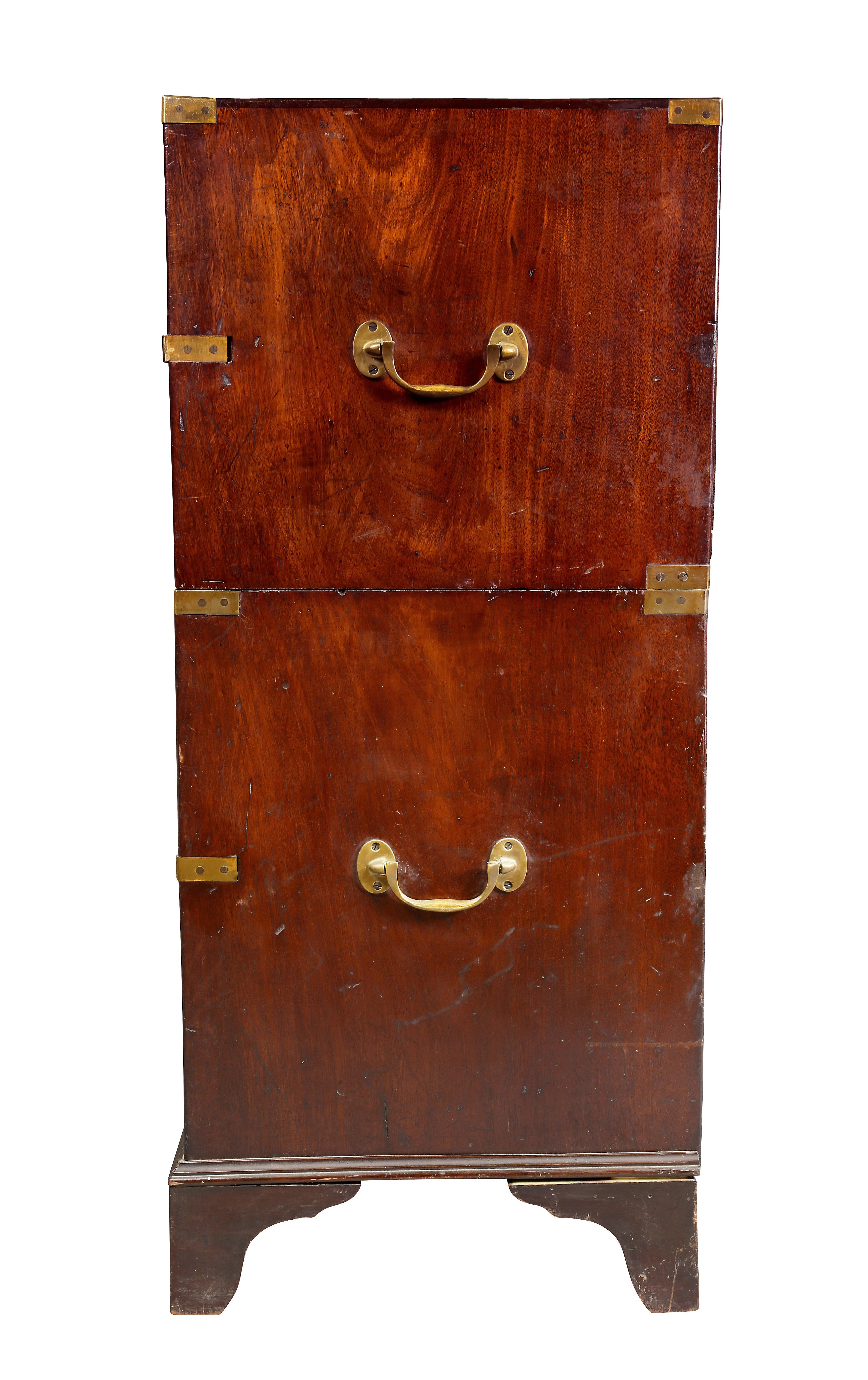 Irish Early Victorian Mahogany Campaign Chest by Ross and Company, Dublin 2