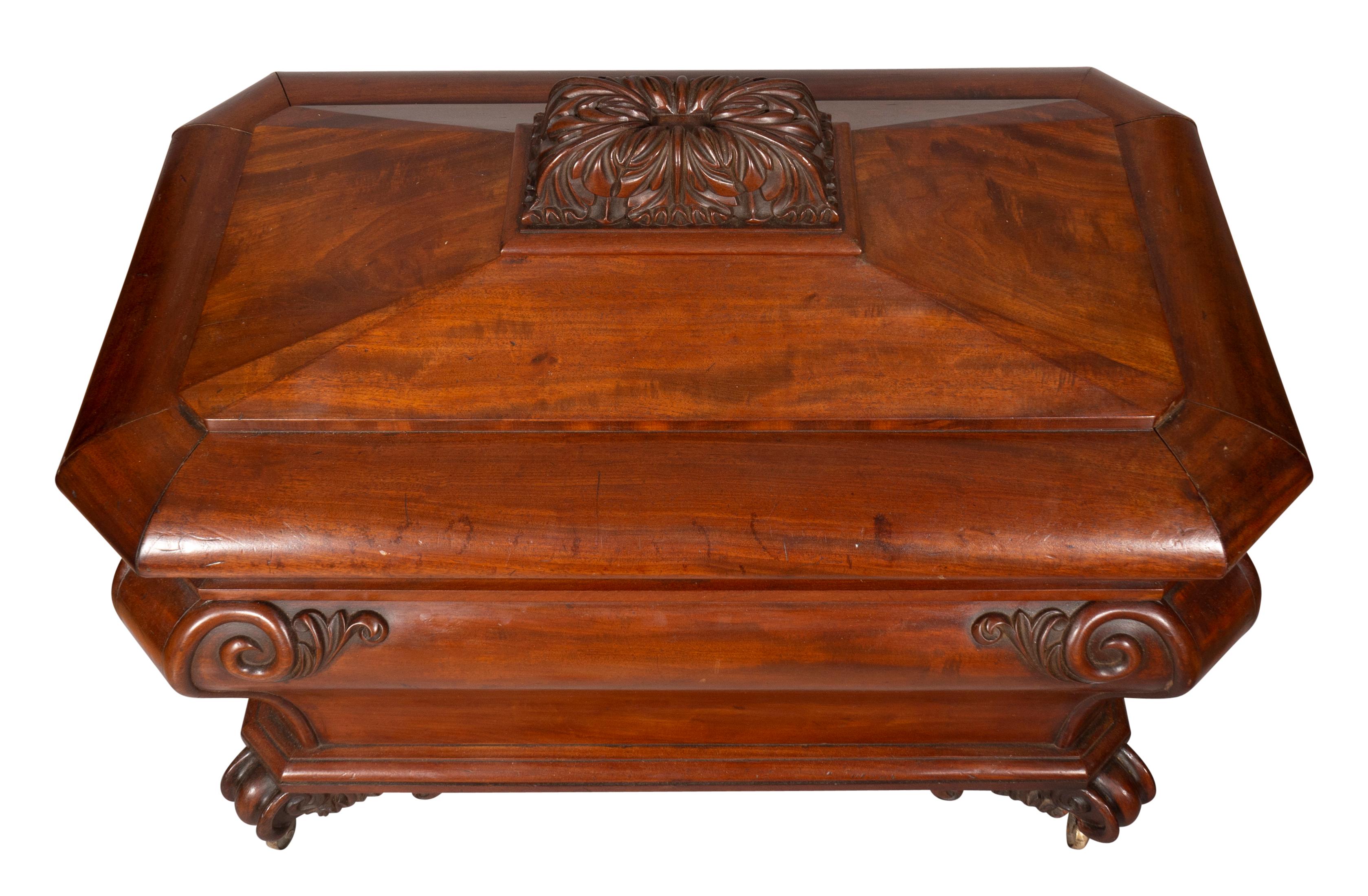 Late Victorian Irish Early Victorian Mahogany Wine Cooler For Sale