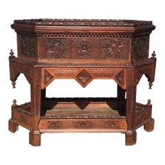 Antique Irish Elaborately Carved Planter