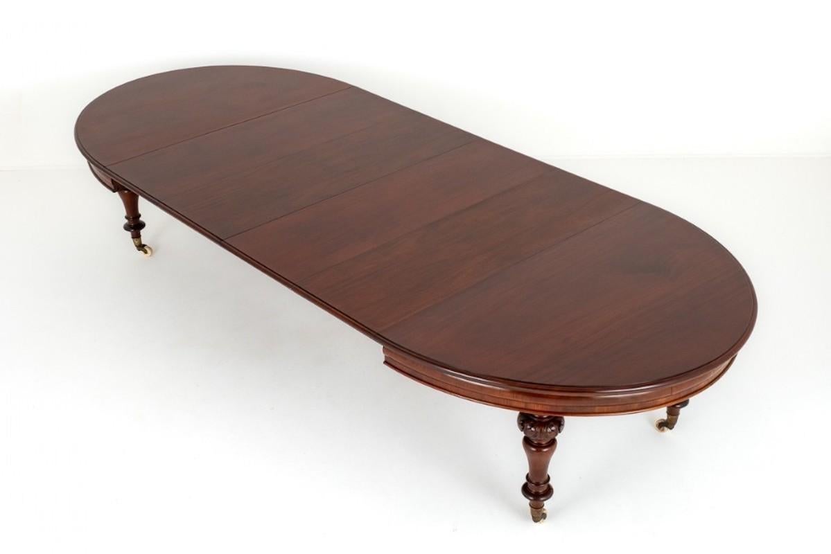 Irish Extending Dining Table Mahogany 1850 14 Seater In Good Condition In Potters Bar, GB