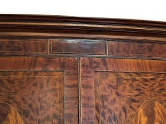Irish Flame Mahogany Bow Front Armoire in the Style of Robert Strahan & Co.