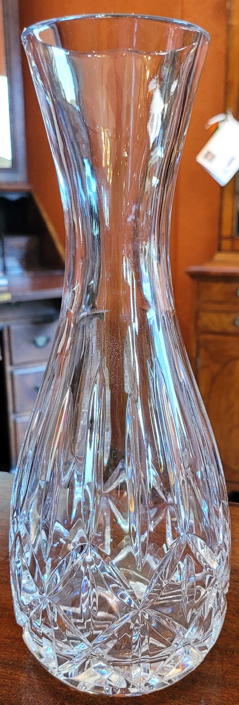 Hand-Carved Irish Galway Crystal 11.5 inch Open Decanter For Sale