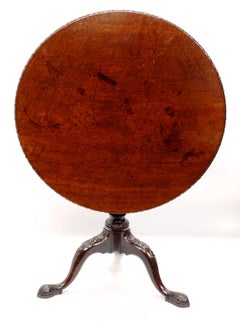 Irish Geo II Plum Pudding Mahogany Tilt and Turn Tripod Tea Table, c1750