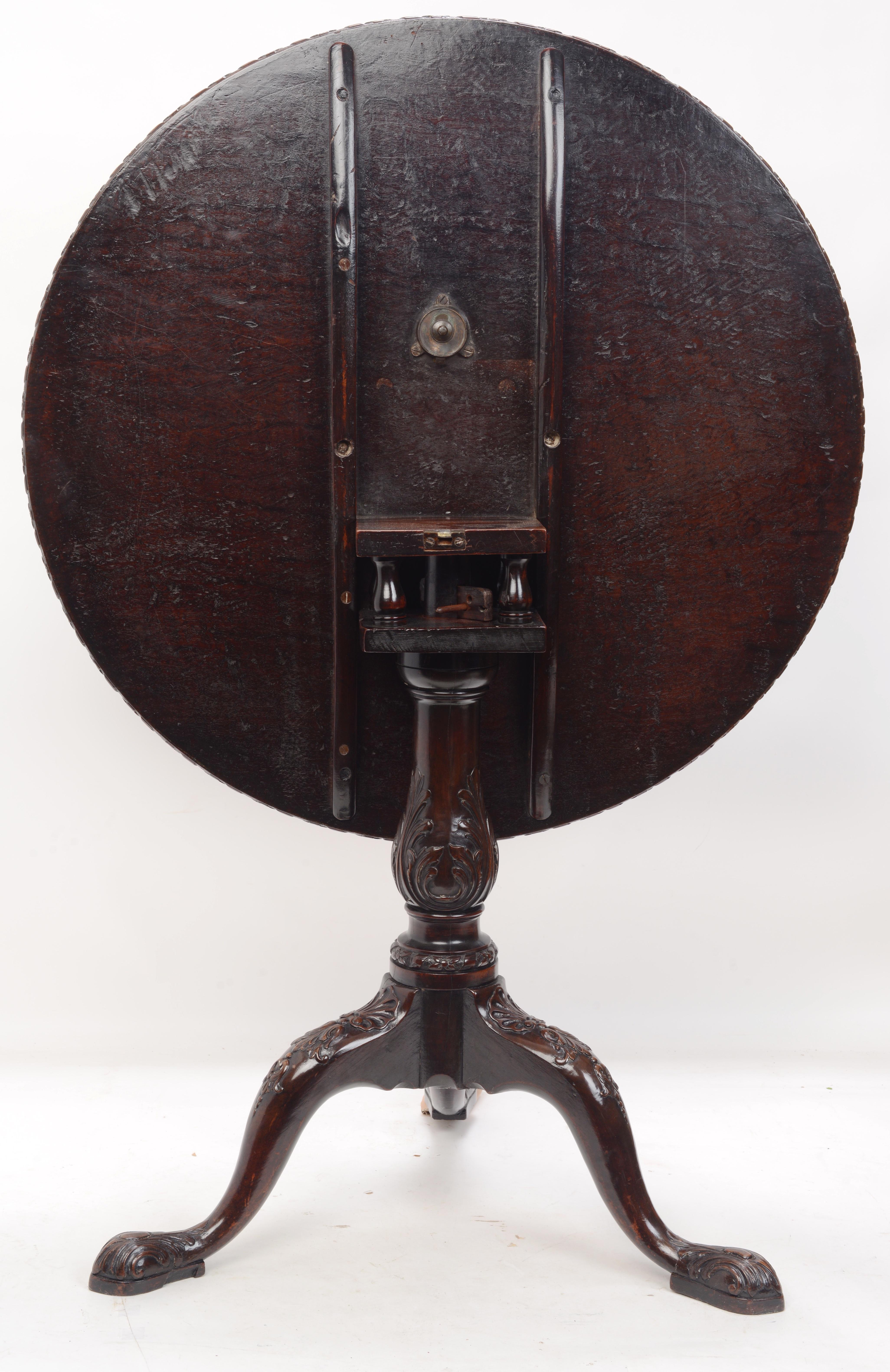 Table à thé tripode en acajou, inclinable et pivotante, Geo II Plum Pudding irlandais, c1750 en vente 2