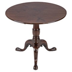 Antique Irish George II Carved Mahogany Tripod Tilt-top Supper Table circa 1750 Georgian