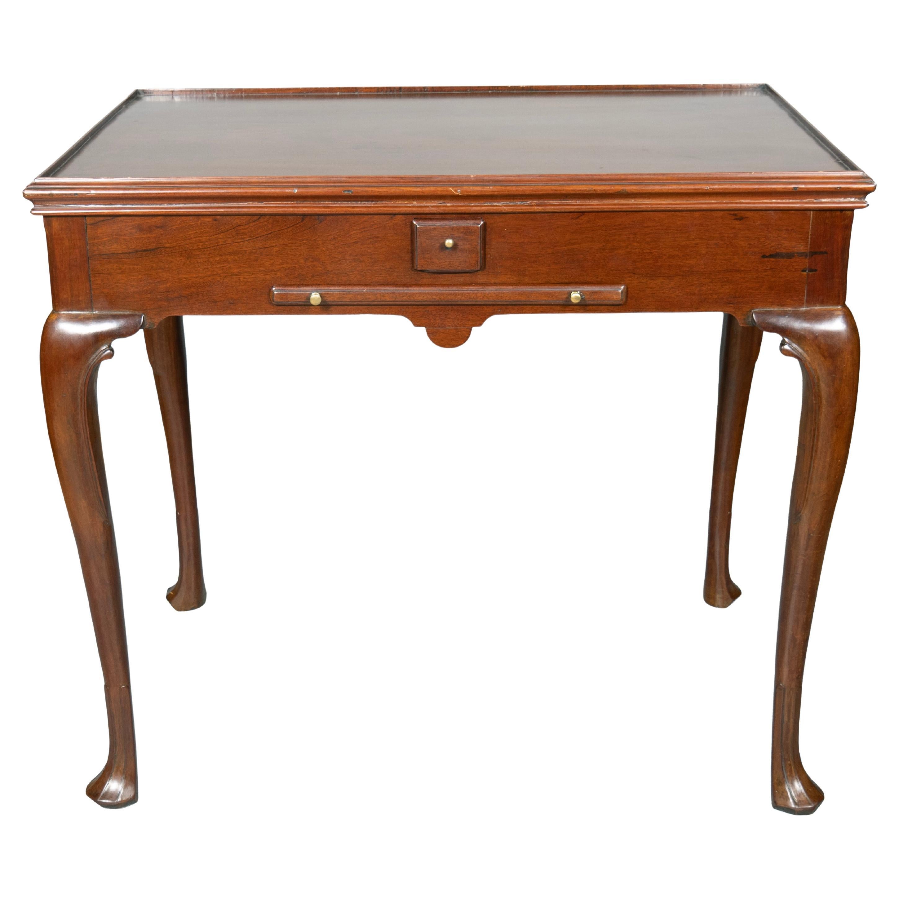 Irish George II Mahogany And Inlaid Games Table, Antique For Sale