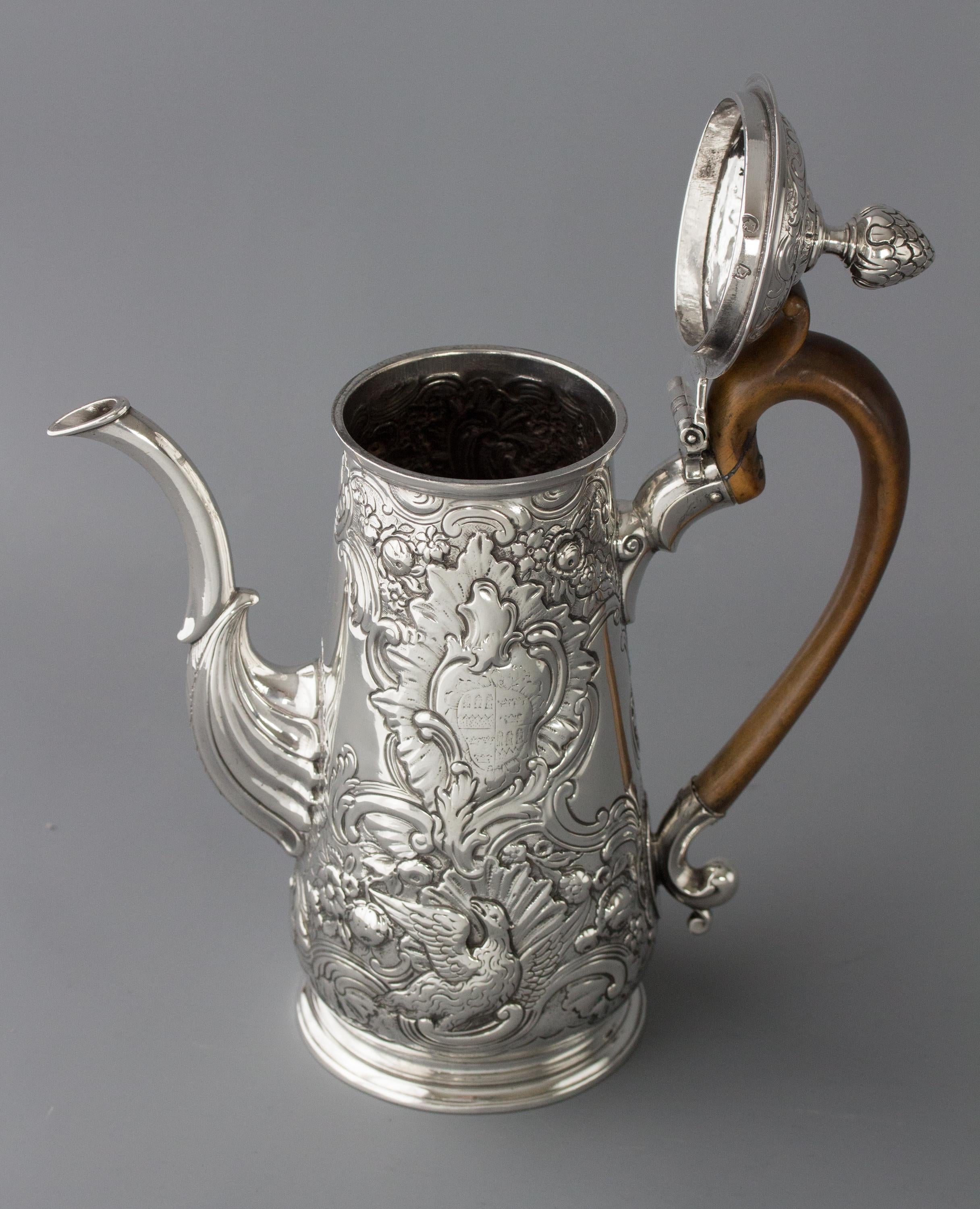 Mid-18th Century Irish George II Silver Coffee Pot, Dublin, circa 1734